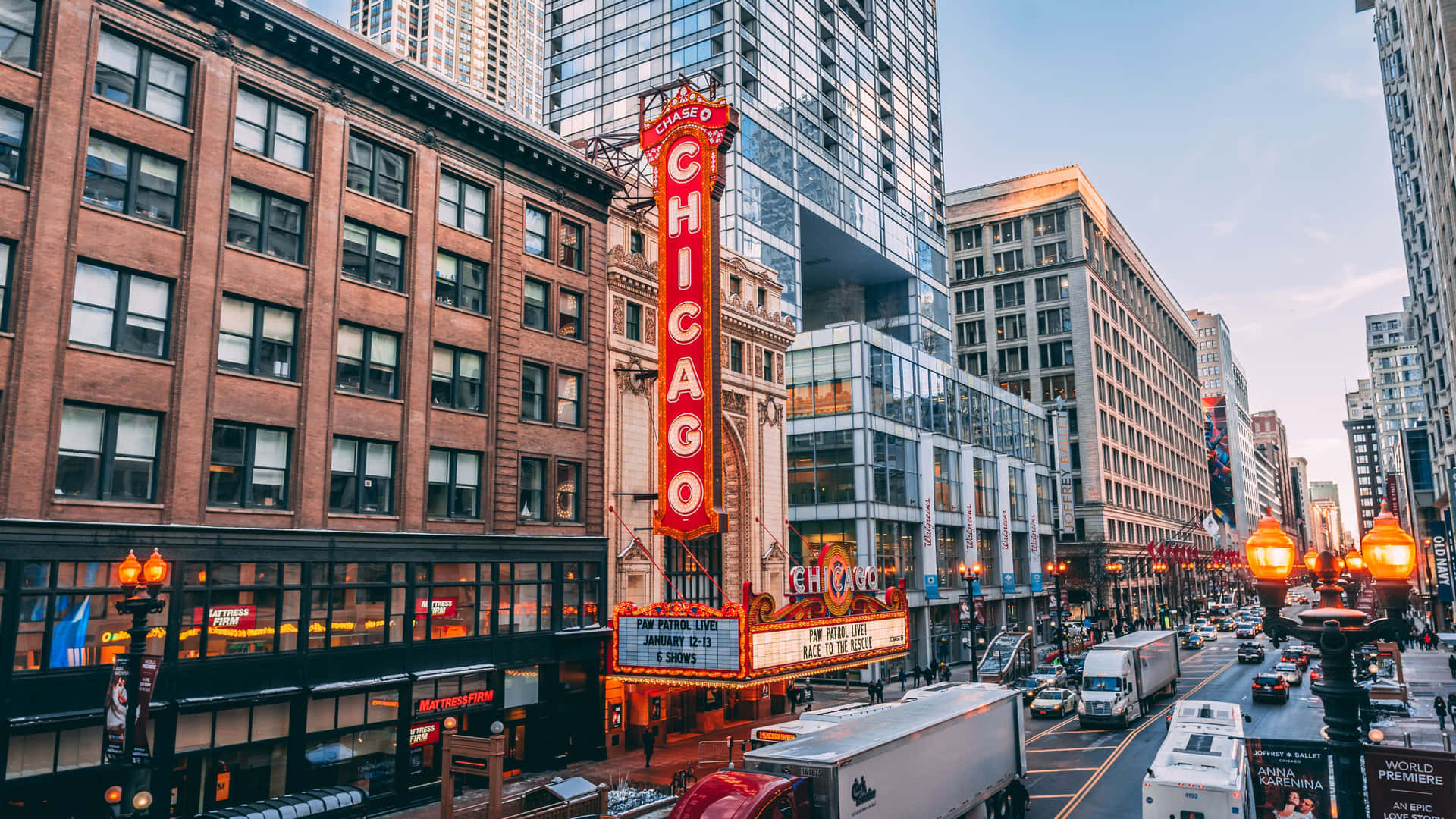 Nyd Chicagos skyline med 4K Ultra HD. Wallpaper