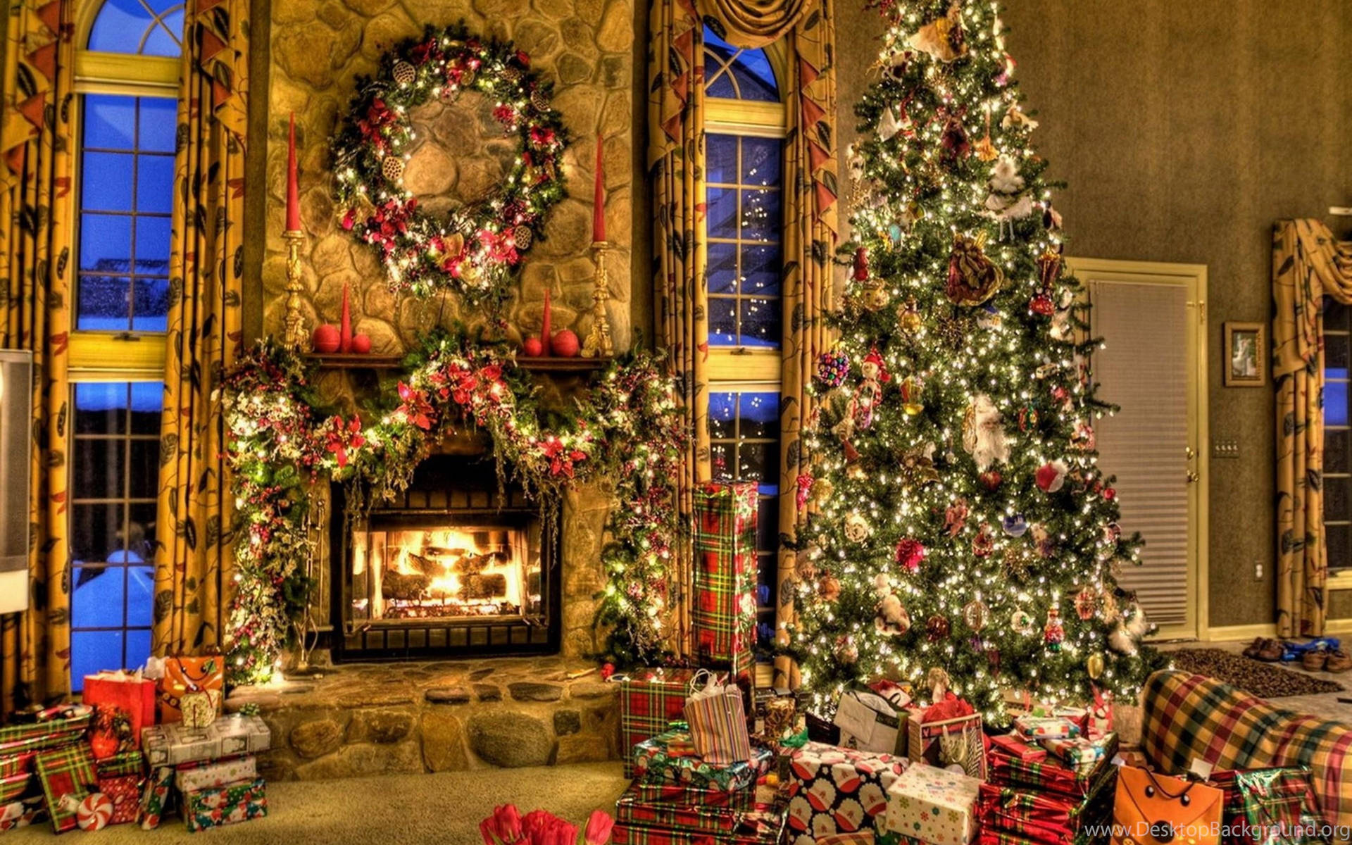 Festive 4K Ultra-HD Christmas Interior Style Wallpaper