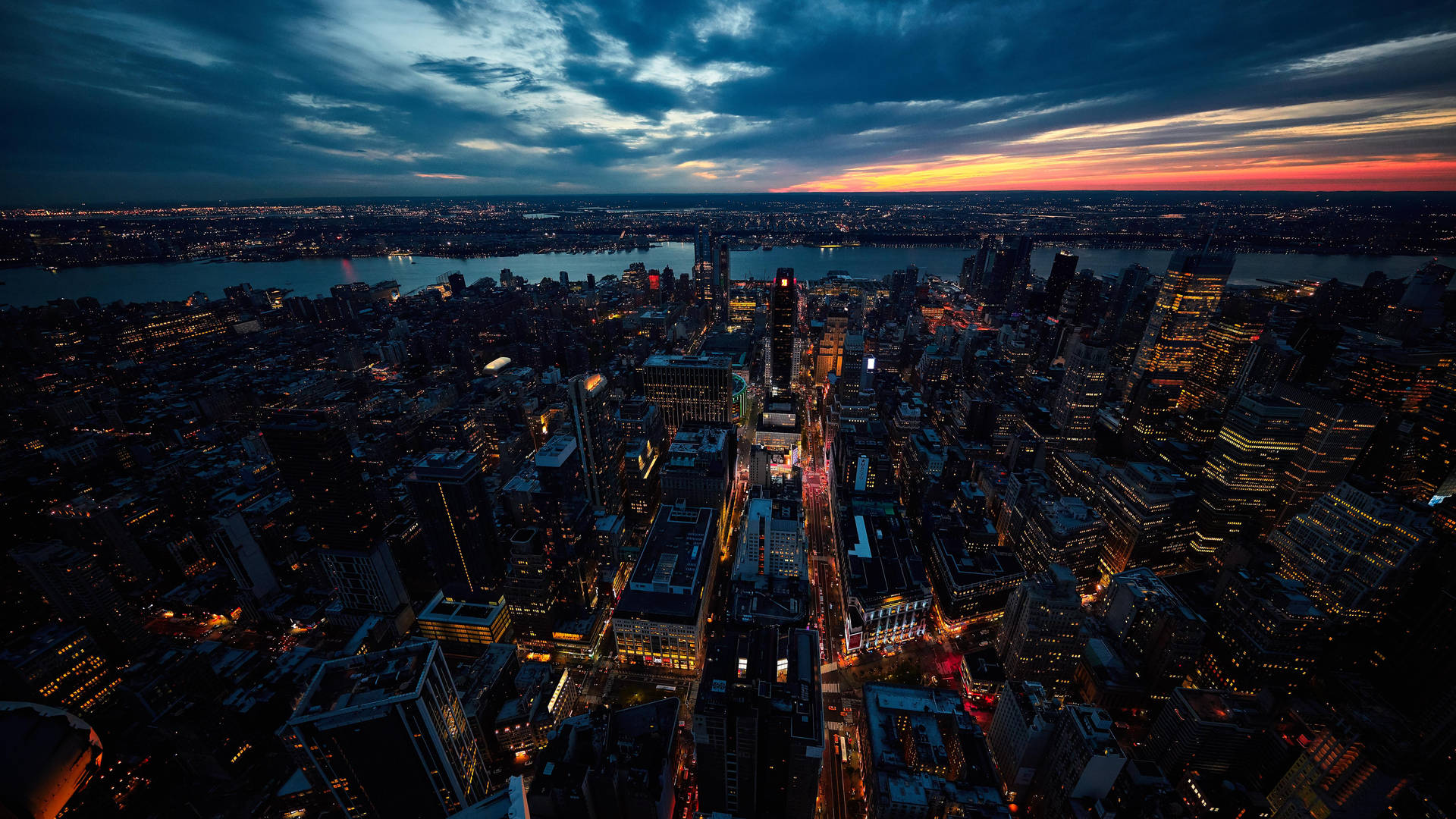 4k Ultra Hd City Of New York Sunset Wallpaper
