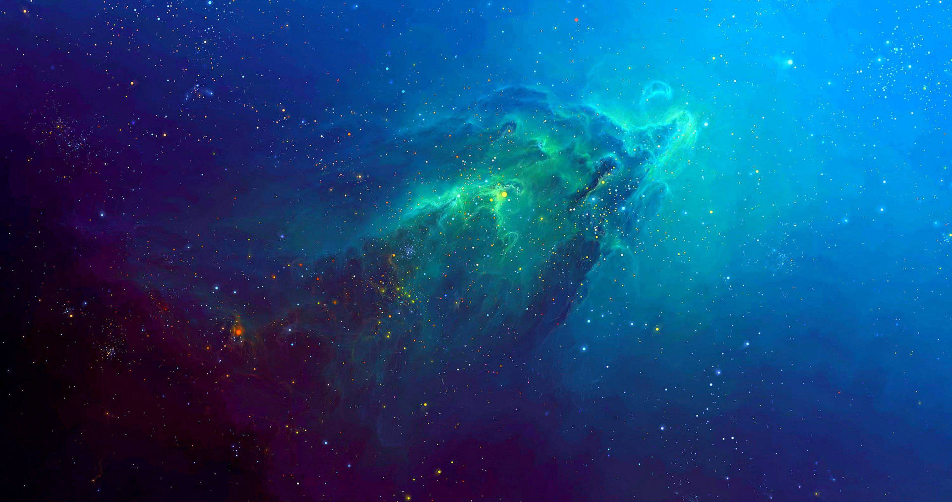 4k Ultra Hd Galaxy Grønne Skyer Wallpaper