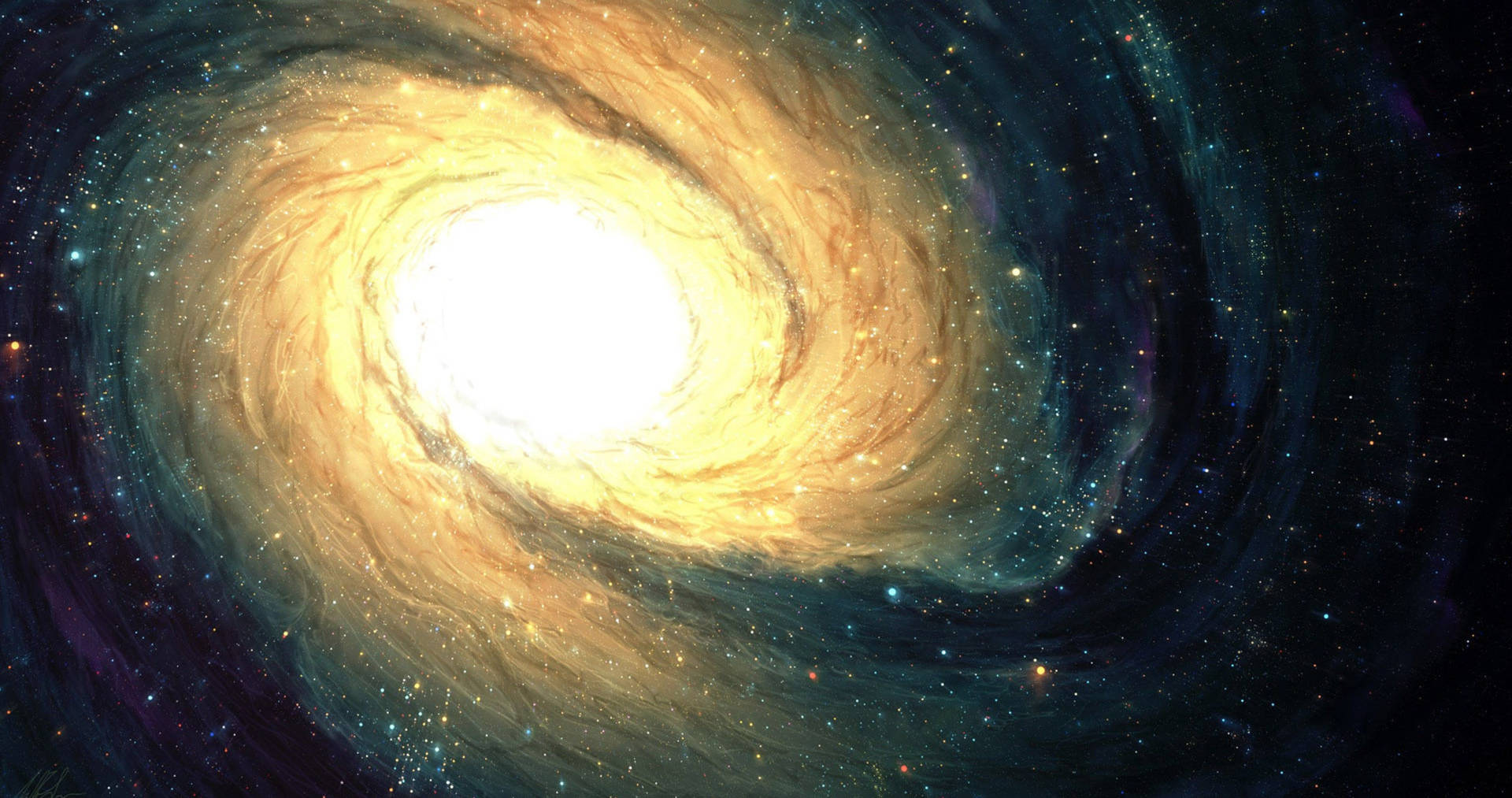 4k Ultra Hd Galaxy Gule Stjerner Wallpaper