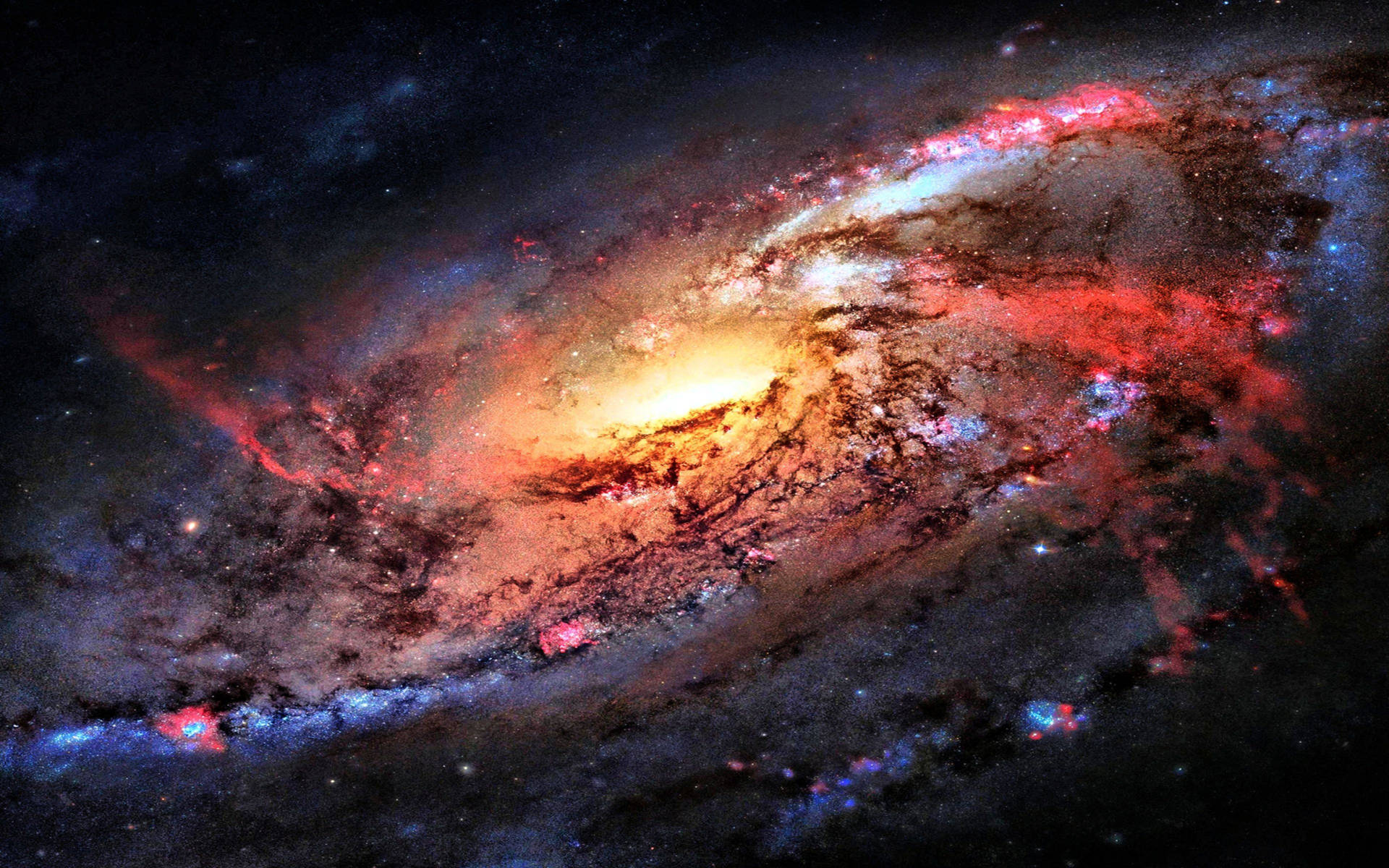 4k Ultra Hd Galaxy Røde Stjerner Wallpaper
