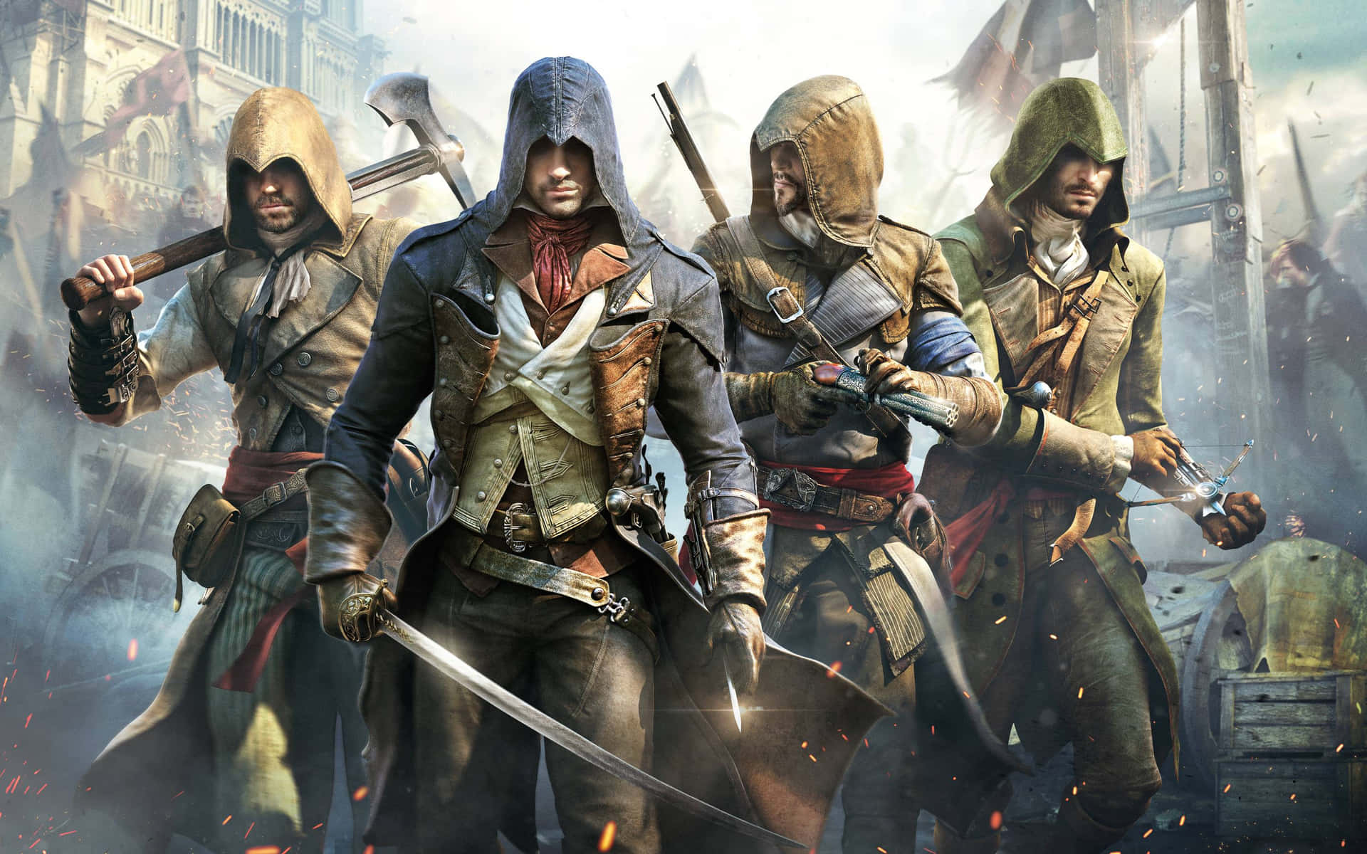 4kultra Hd-spel Assassin's Creed Unity För Dator Eller Mobil Bakgrundsbild. Wallpaper