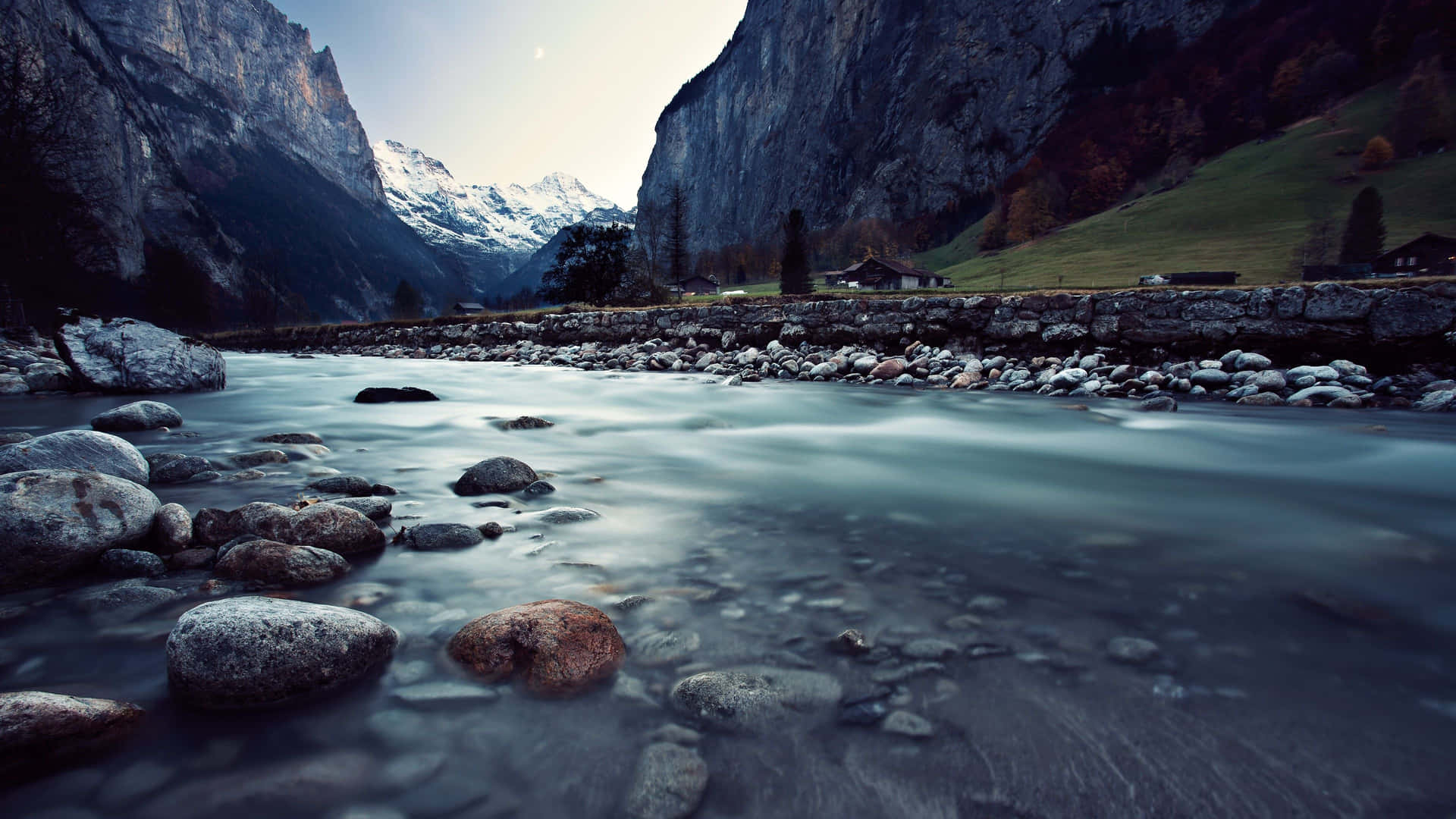 River In Valley 4K Ultra HD Landscape Wallpaper
