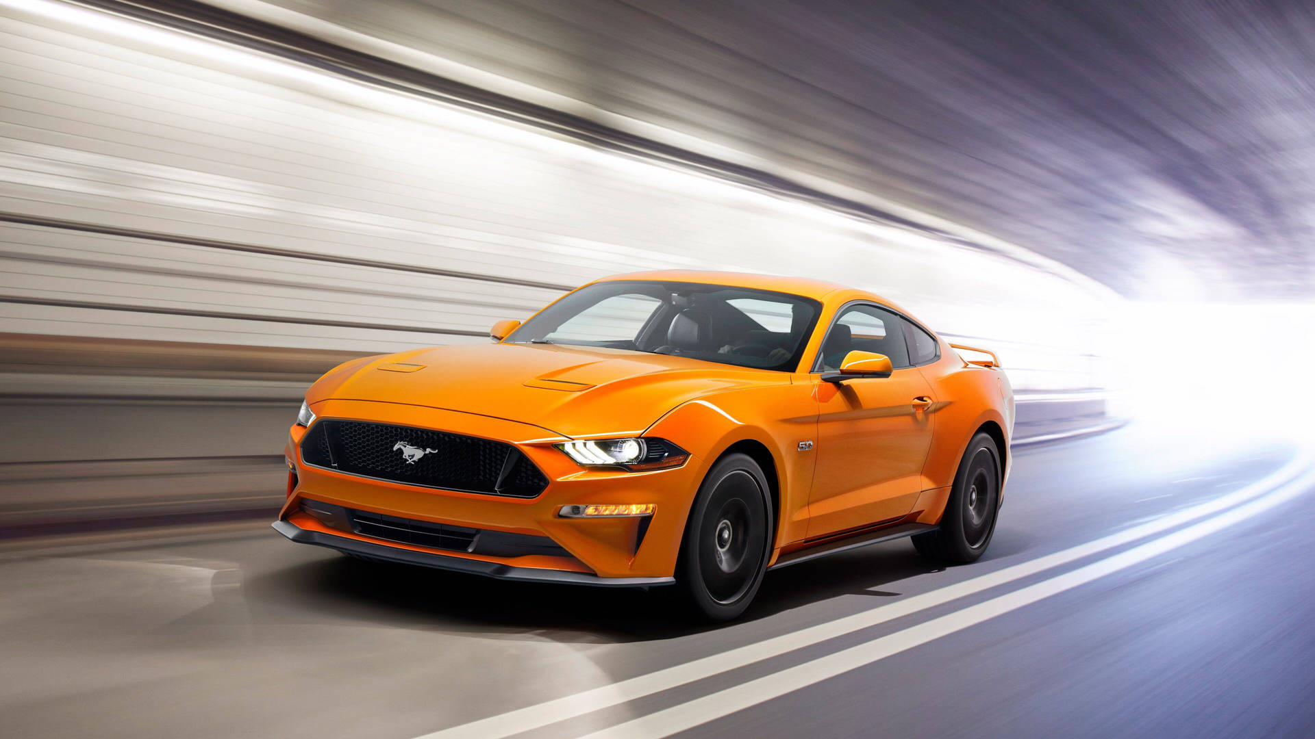 4K Ultra HD Mustang Orange Car Wallpaper
