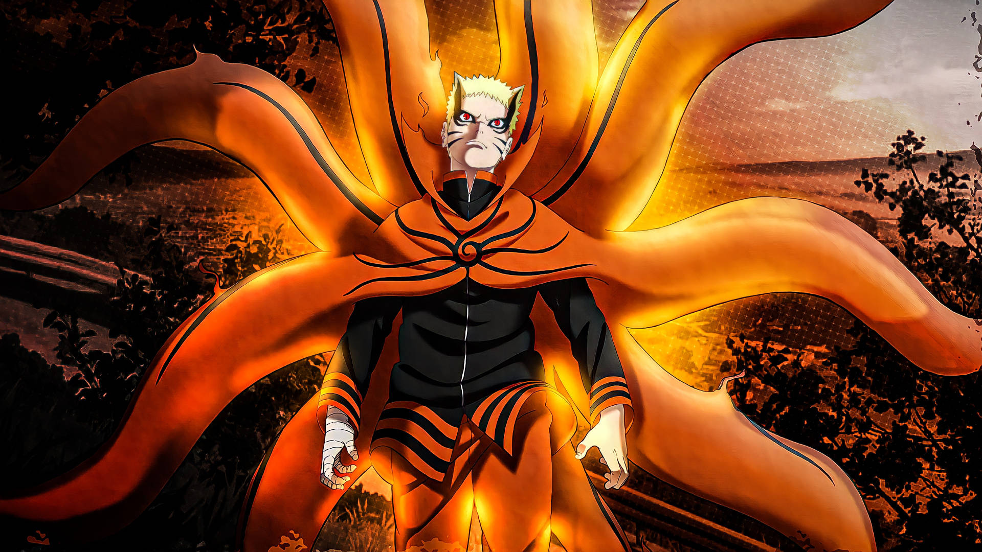 4k Ultra Hd Naruto Baryon Mode Flames Background
