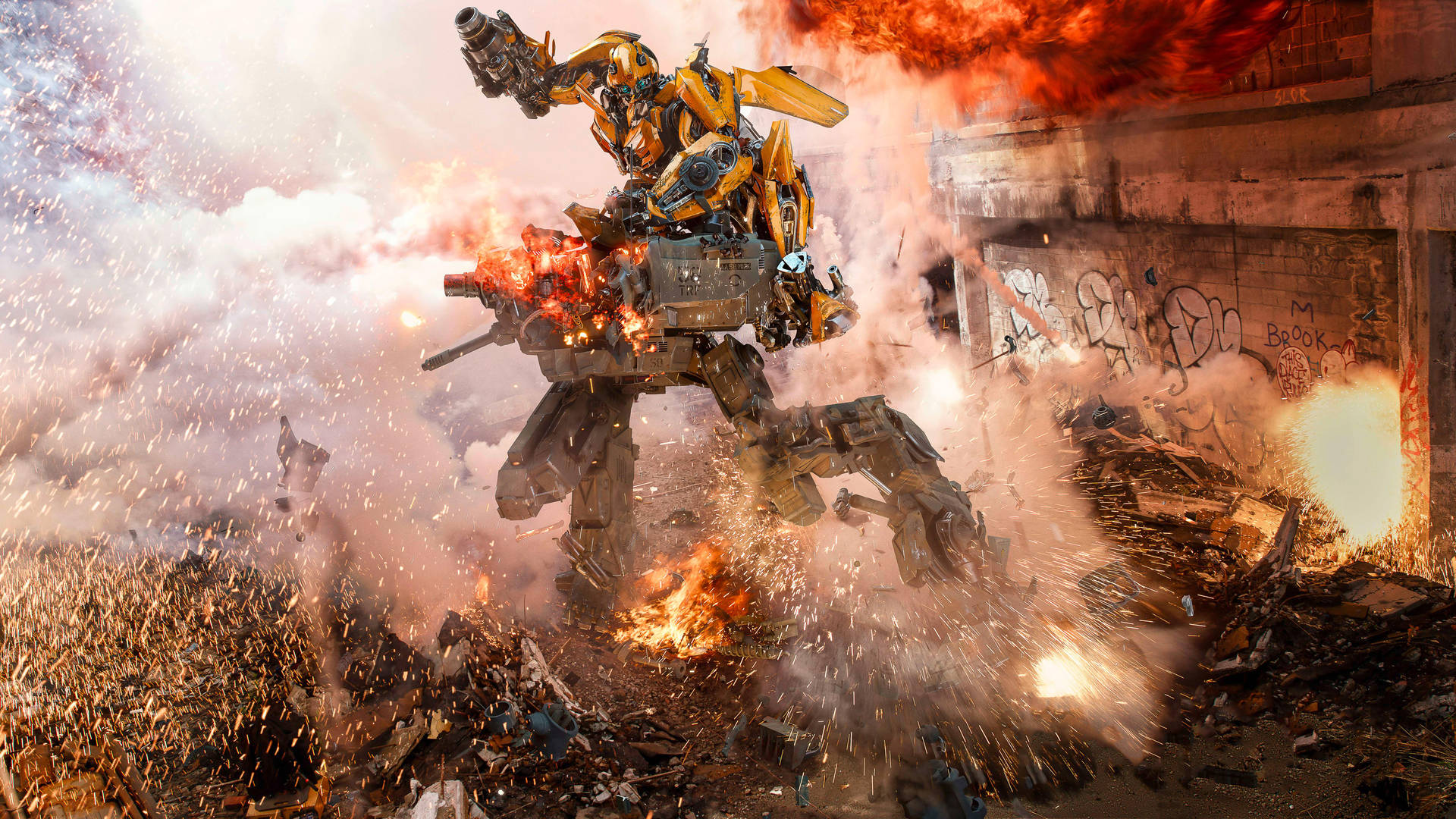 4K Ultra HD Transformers Bumblebee Explosions Wallpaper