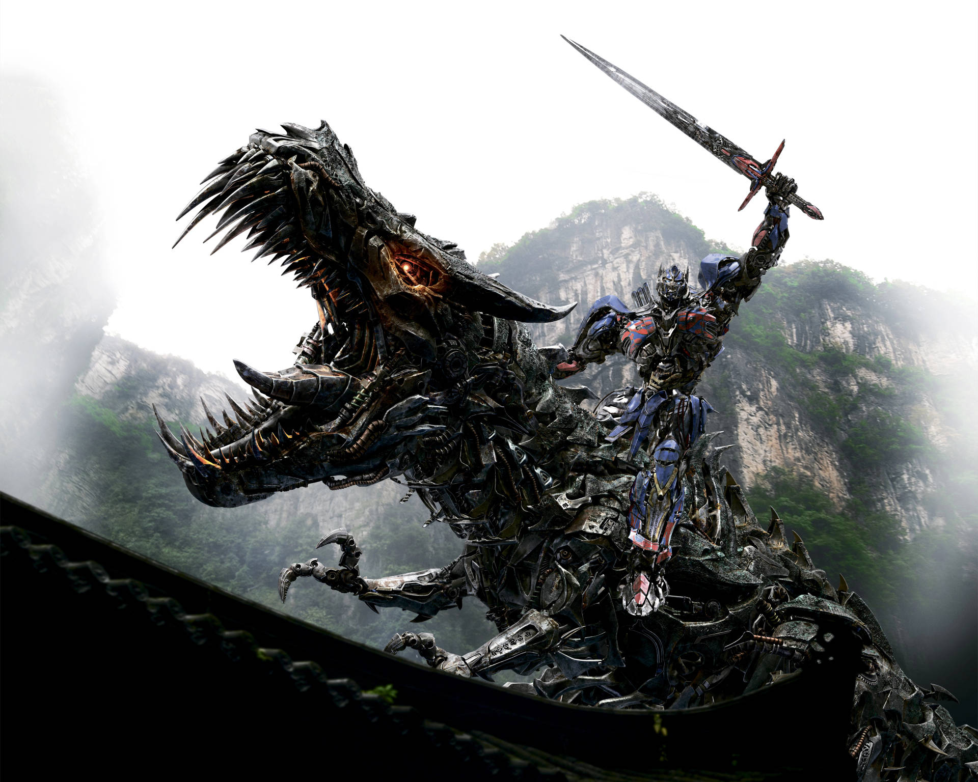4K Ultra HD Transformers Mech Dinosaur Sword Wallpaper