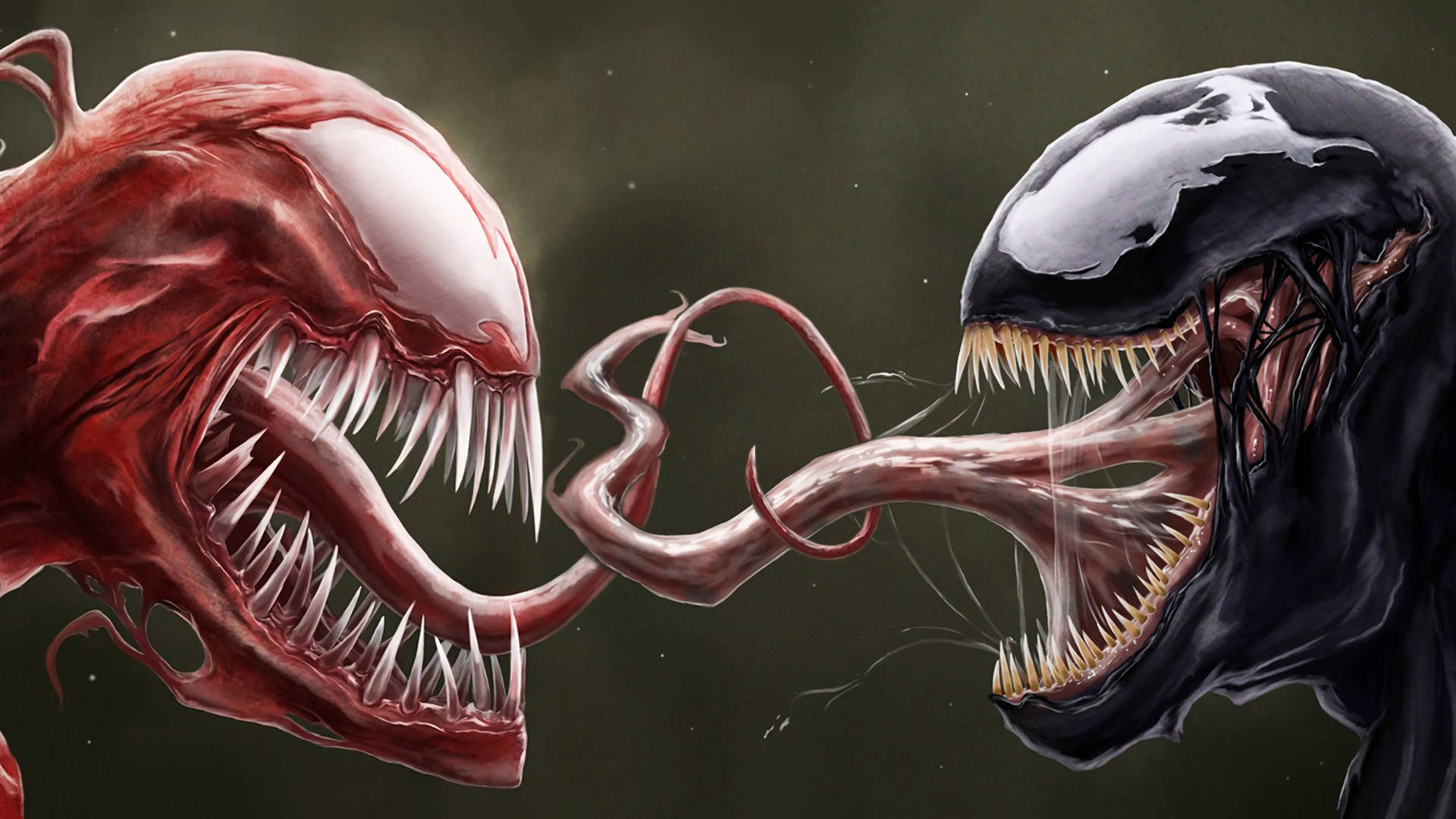 4K Ultra HD Venom And Carnage Tongue Wallpaper