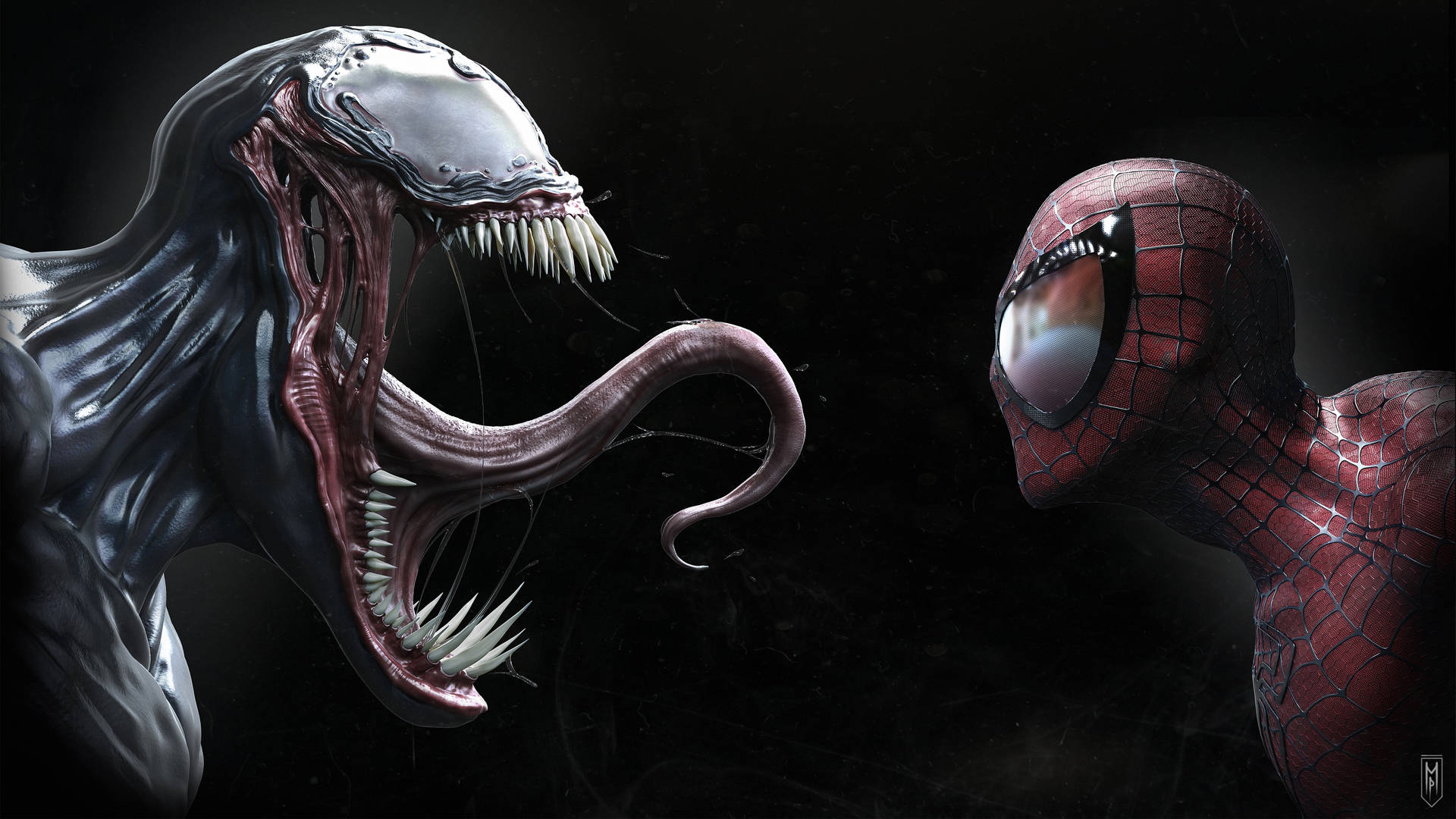 4K Ultra HD Venom Screaming At Spider-Man Wallpaper