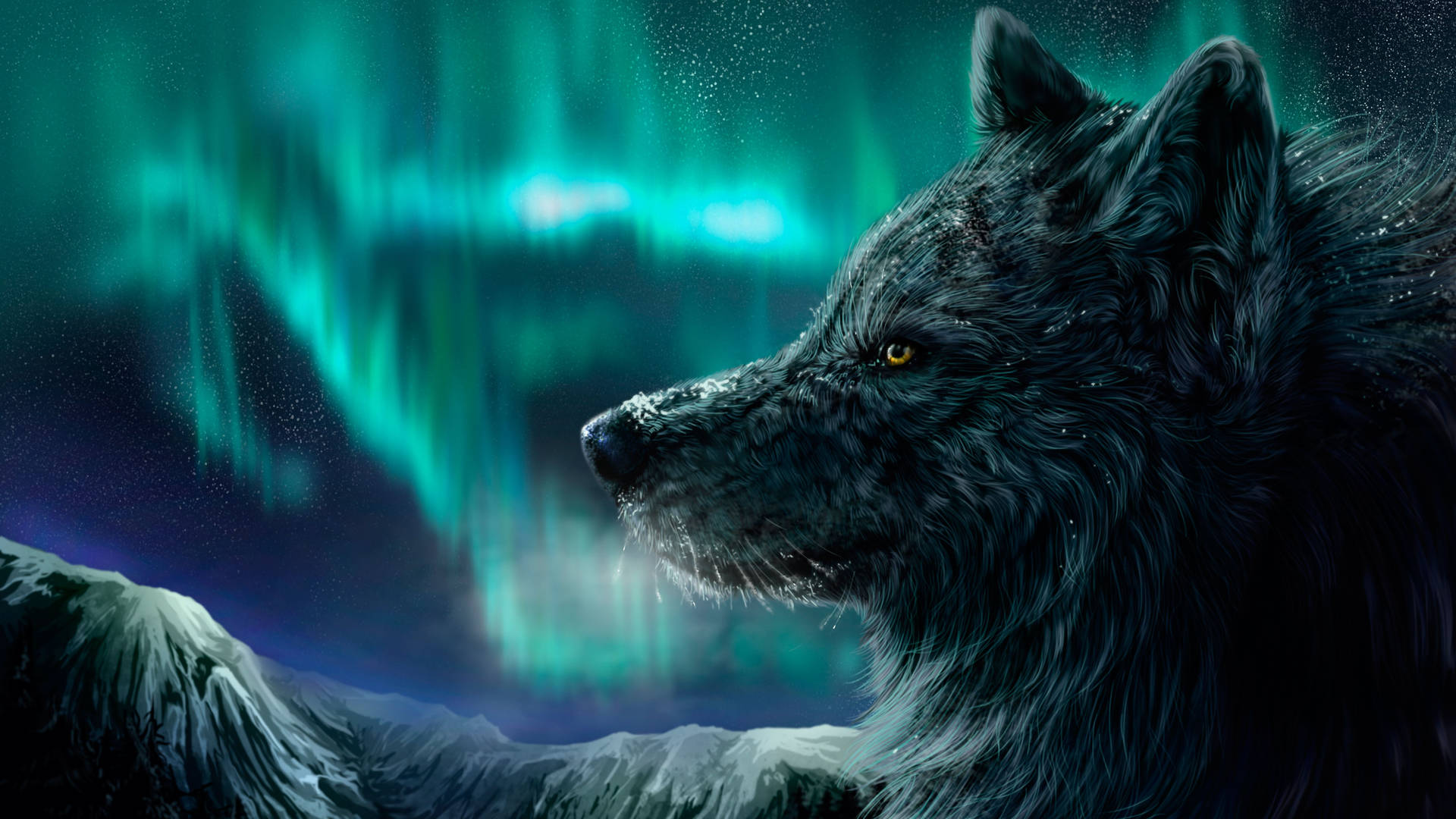 4k Ultra Hd Wolf And Aurora Wallpaper