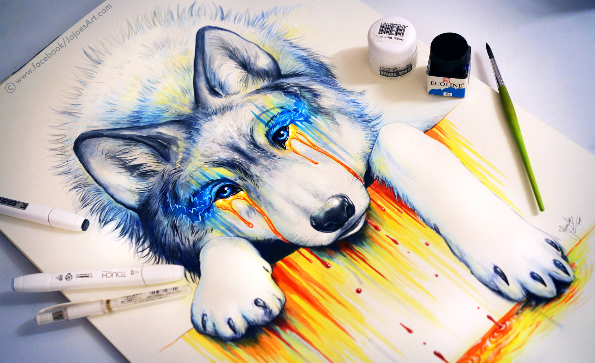 4k Ultra Hd Wolf Drawing Wallpaper