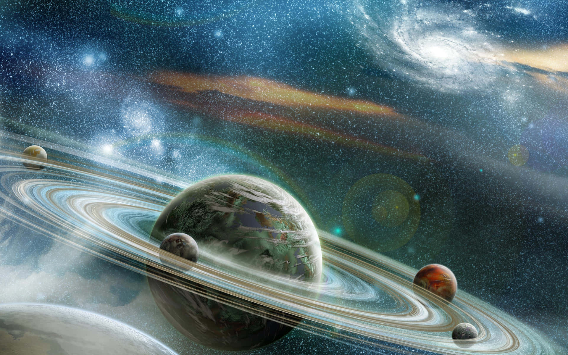 4k Universe Planet Saturn Background