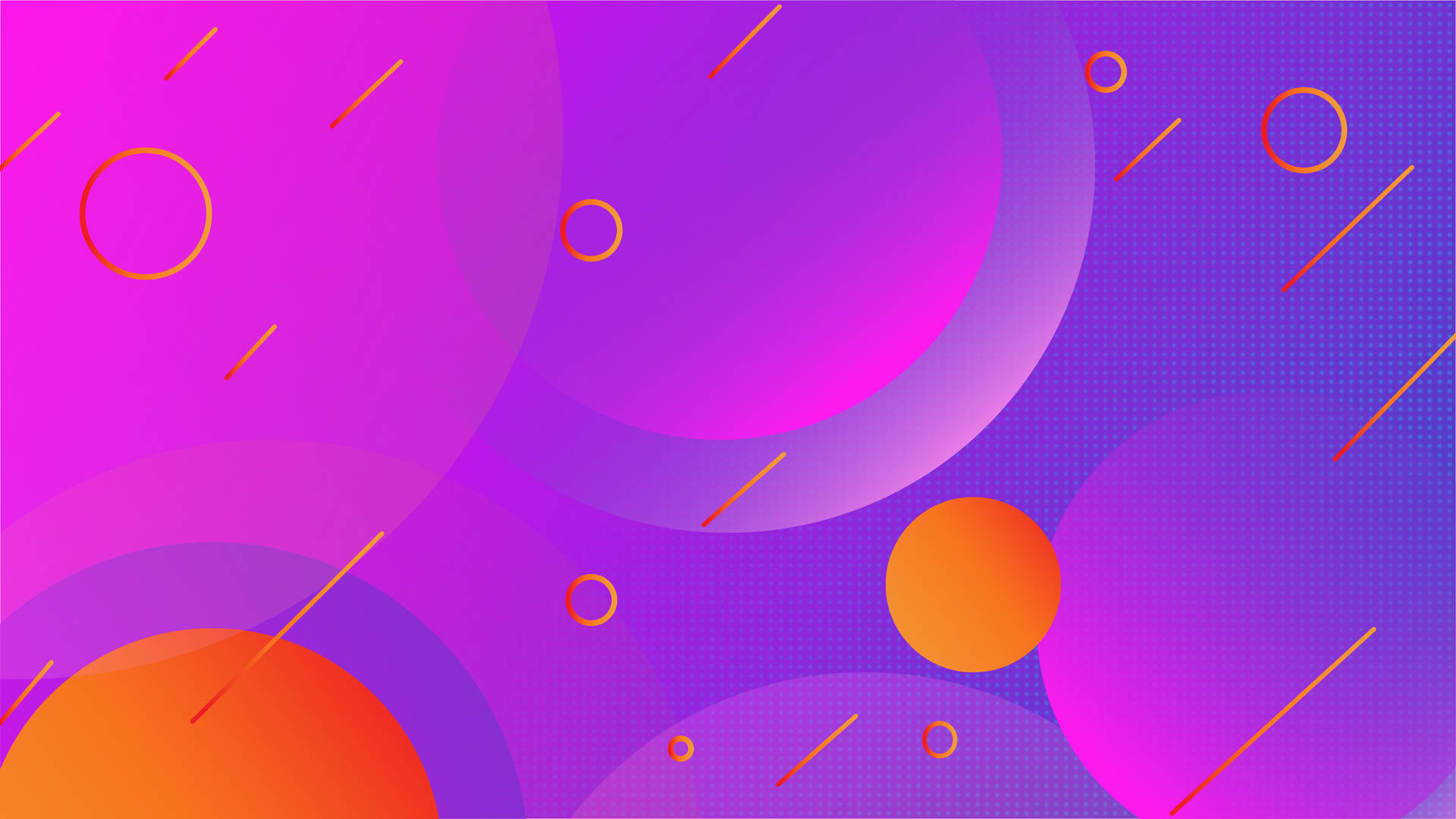 4k Vector Purple And Orange Circles Wallpaper
