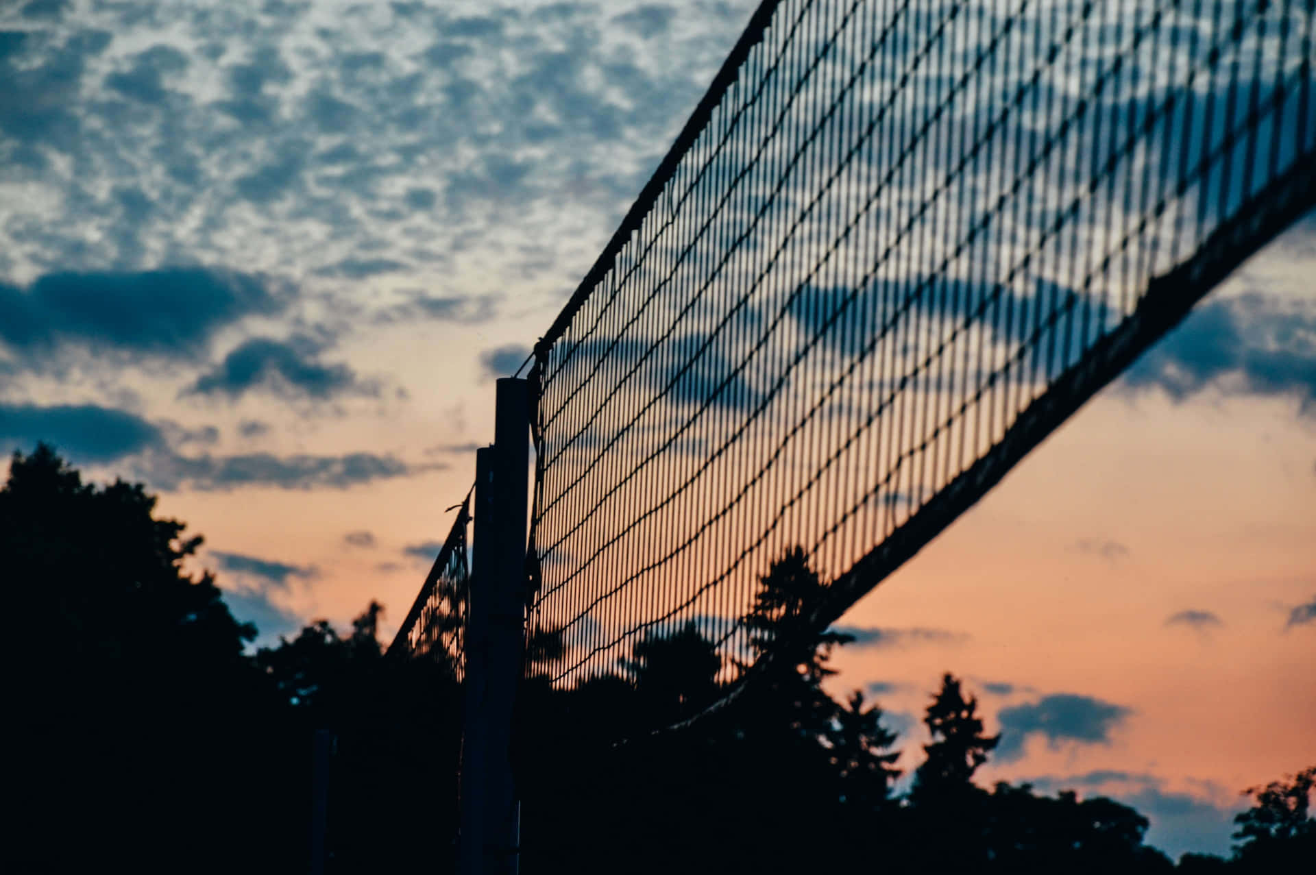 4k Volleyball Background Sunset View