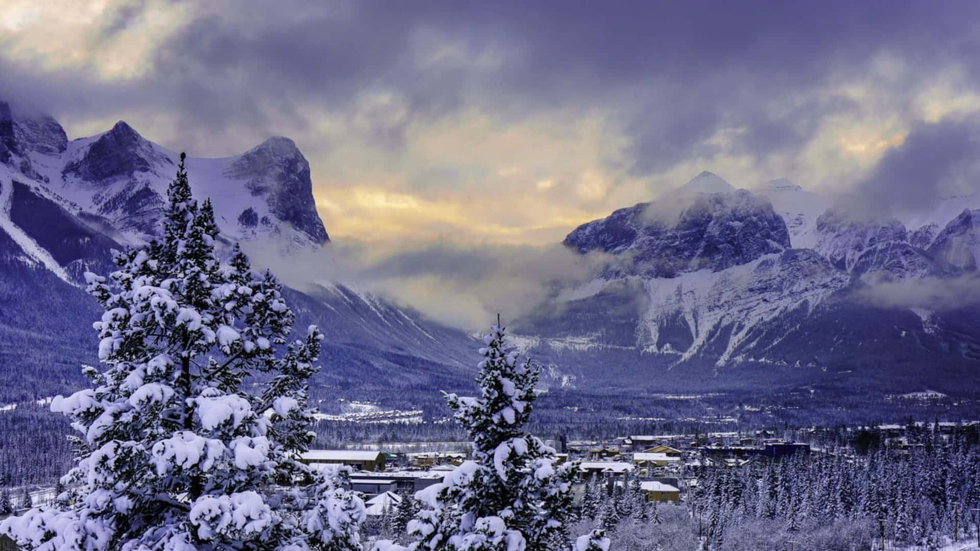 Banff National Park In 4k Winter Background