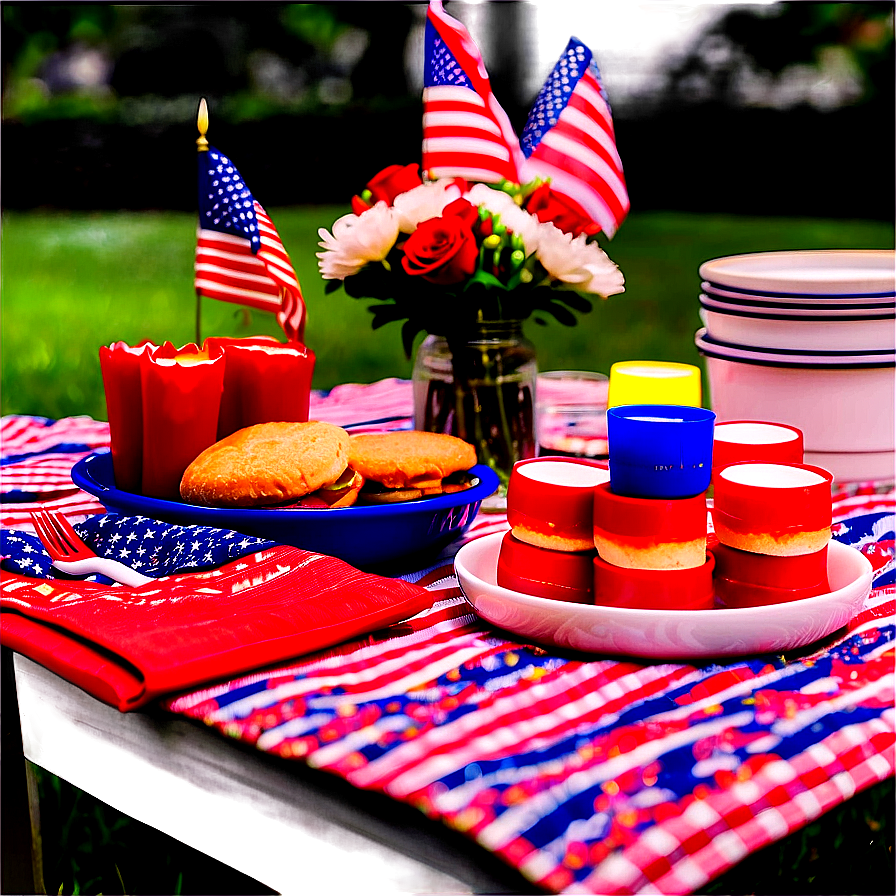 4th Of July Picnic Setup Png 05212024 PNG