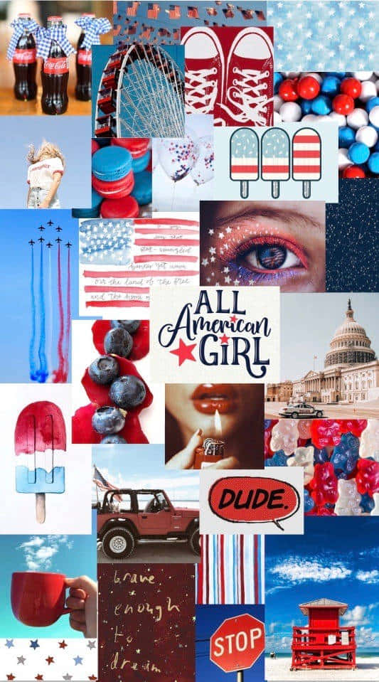 4thof July Aesthetic Collage Wallpaper