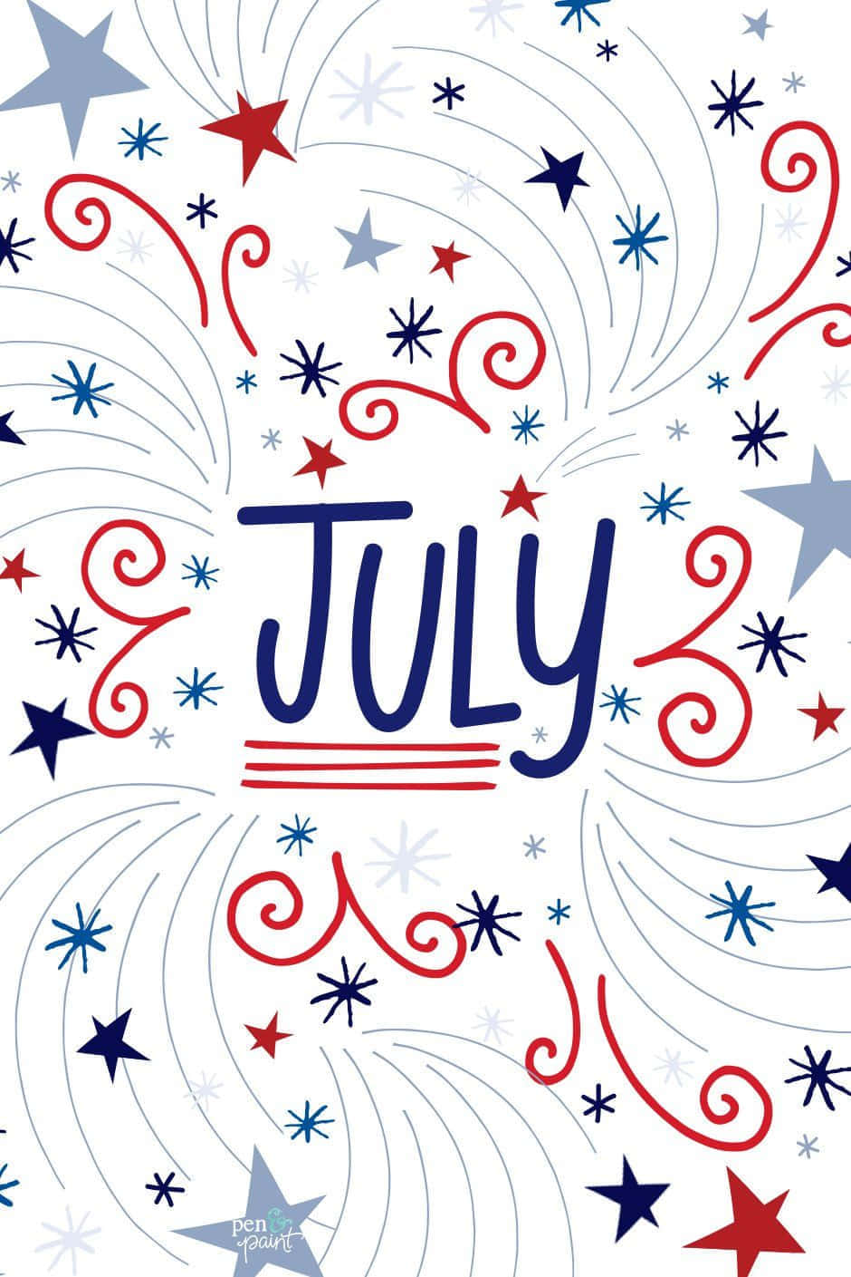 4thof July Firework Stars Pattern Wallpaper