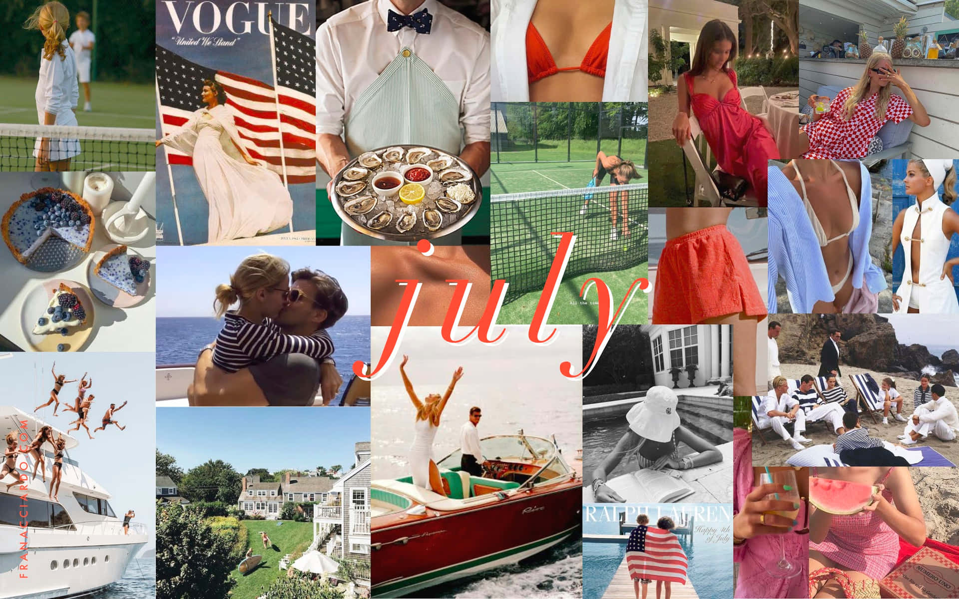 4thof July Summer Collage Wallpaper