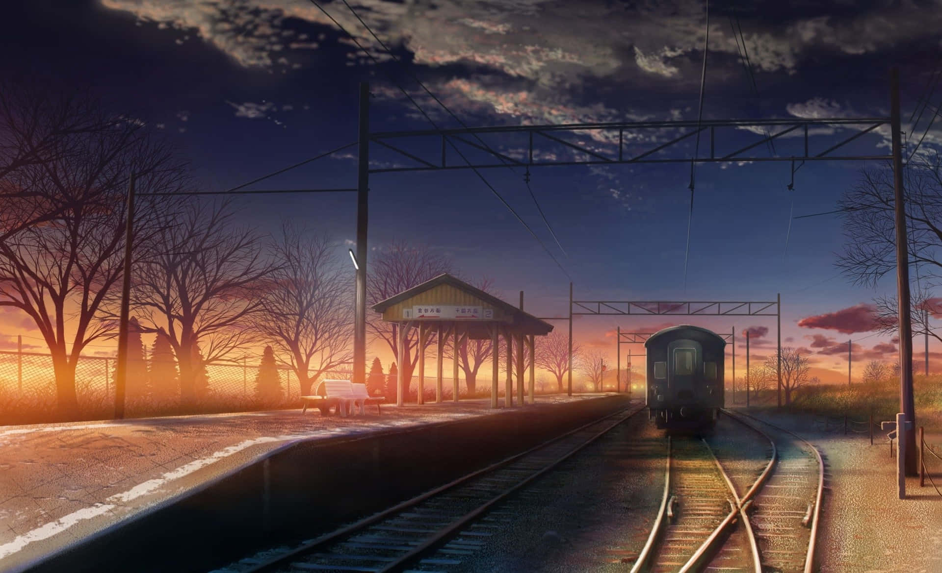 Two characters, together on a train in 5 Centimeters Per Second