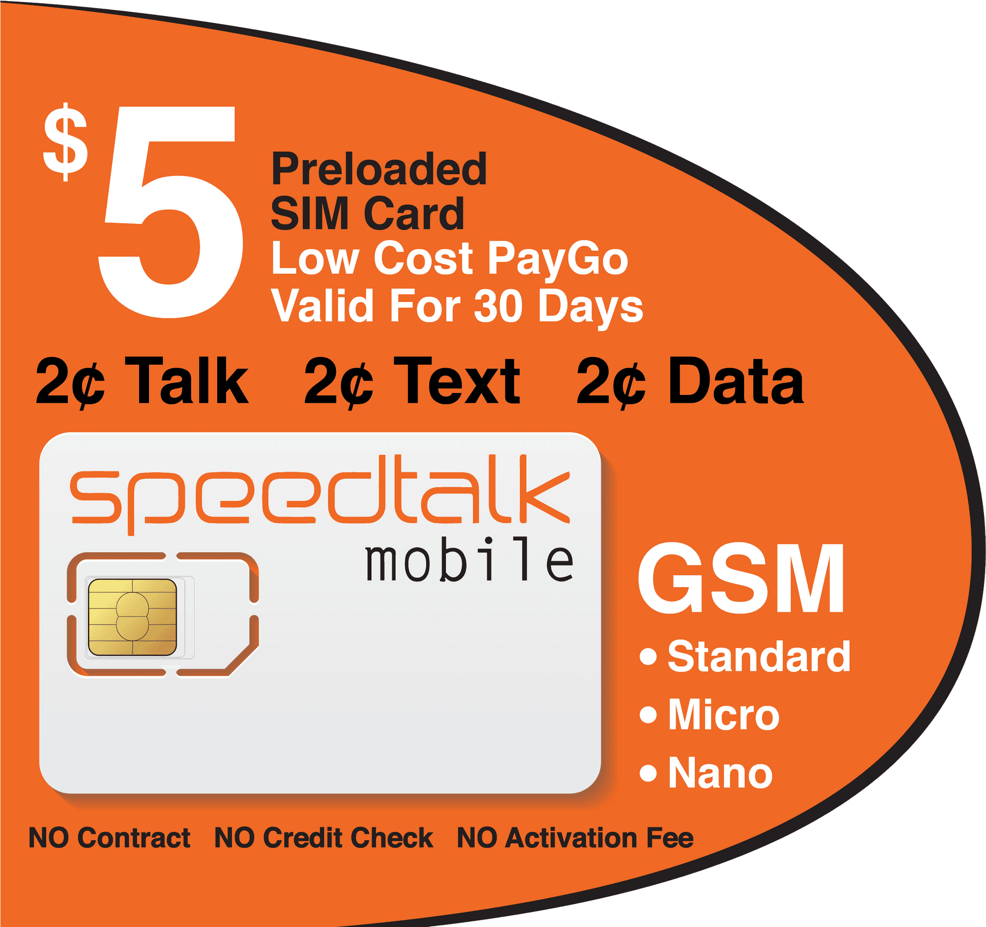 5 Dollar Speed Talk Mobile S I M Card Offer PNG