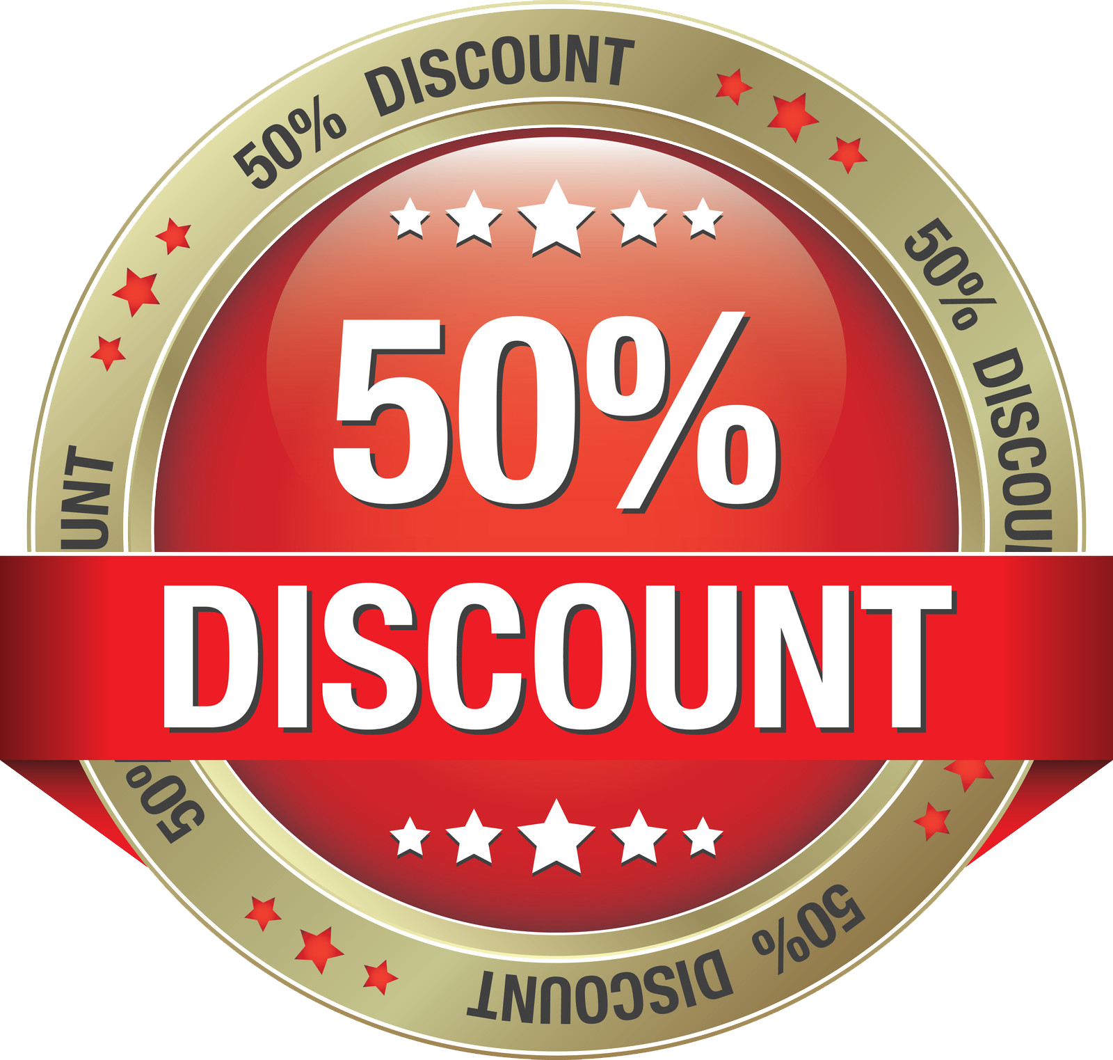 50 Percent Discount Badge PNG