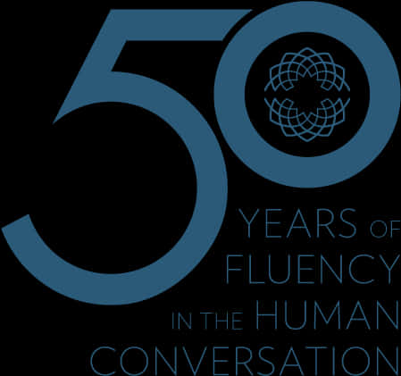 50 Years Fluency Human Conversation Logo PNG