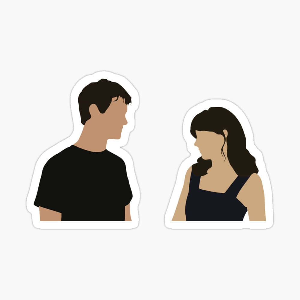 Two People Standing Next To Each Other Sticker