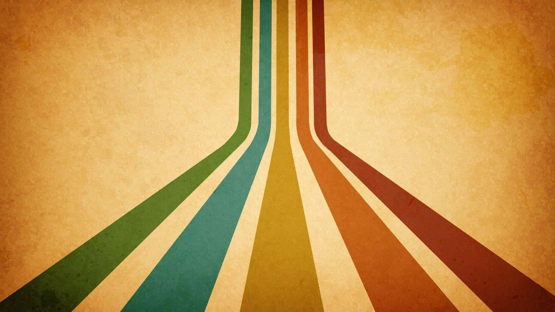 A Colorful Retro Background With A Rainbow Of Stripes