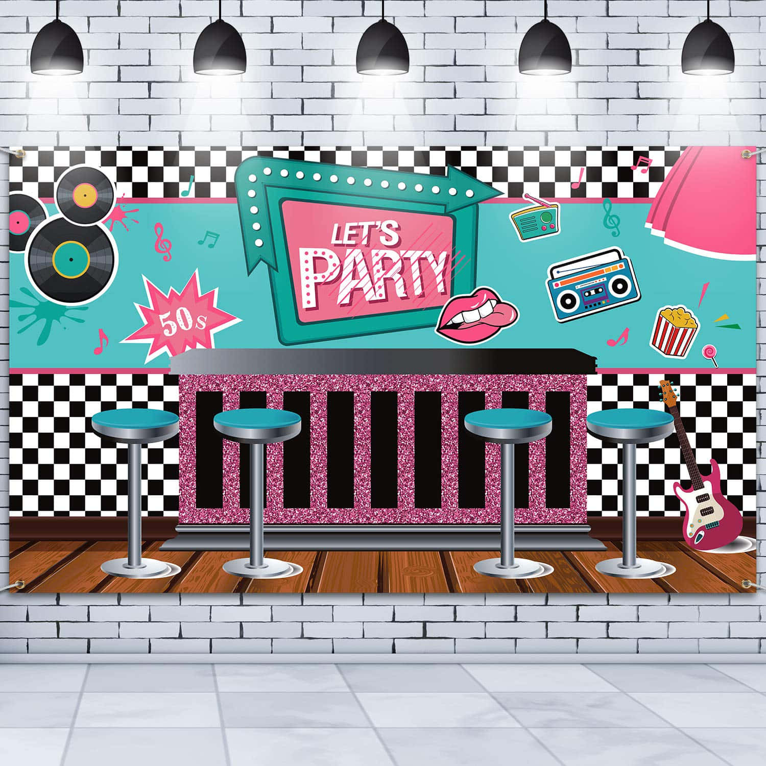 A Party Backdrop With A Retro Theme