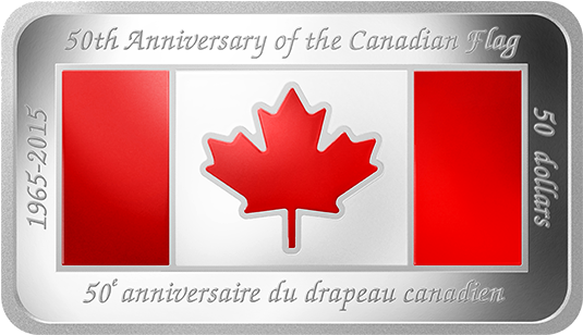 50th Anniversary Canadian Flag Commemorative Coin PNG