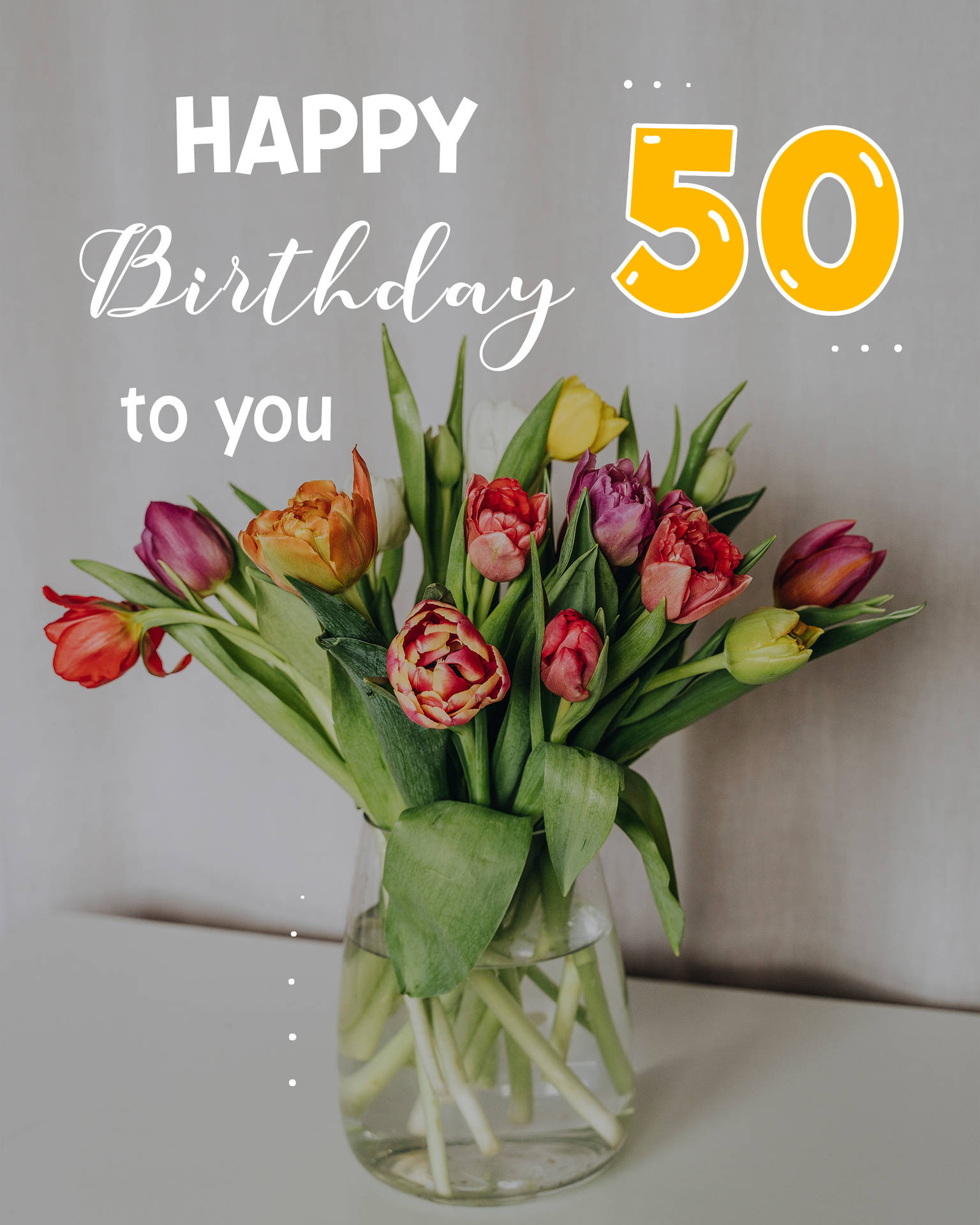 50th Happy Birthday Flower Wallpaper