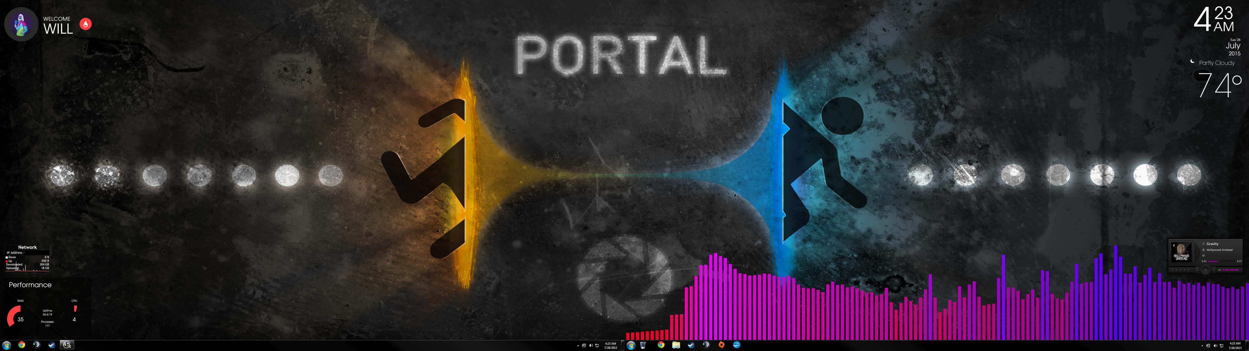 En skærm, der viser ordet portal. Wallpaper