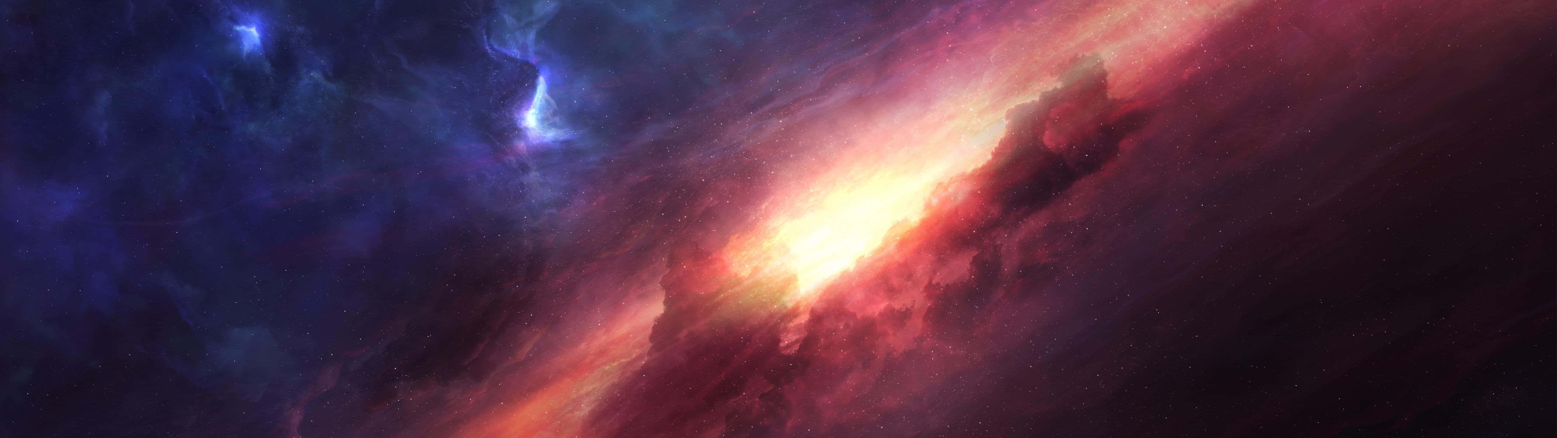 A Painting Of A Spaceship In Space Wallpaper