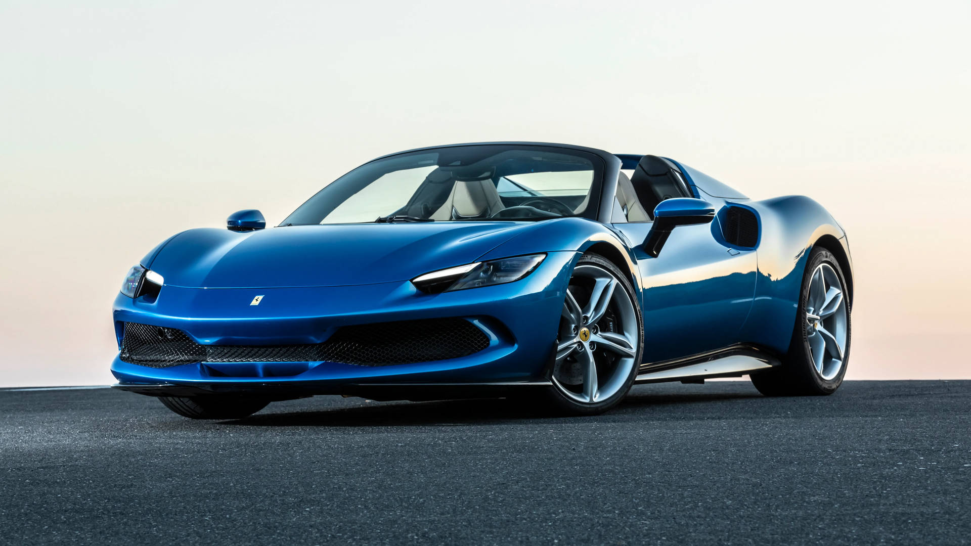 5120x1440 Ferrari Car Blue Wallpaper
