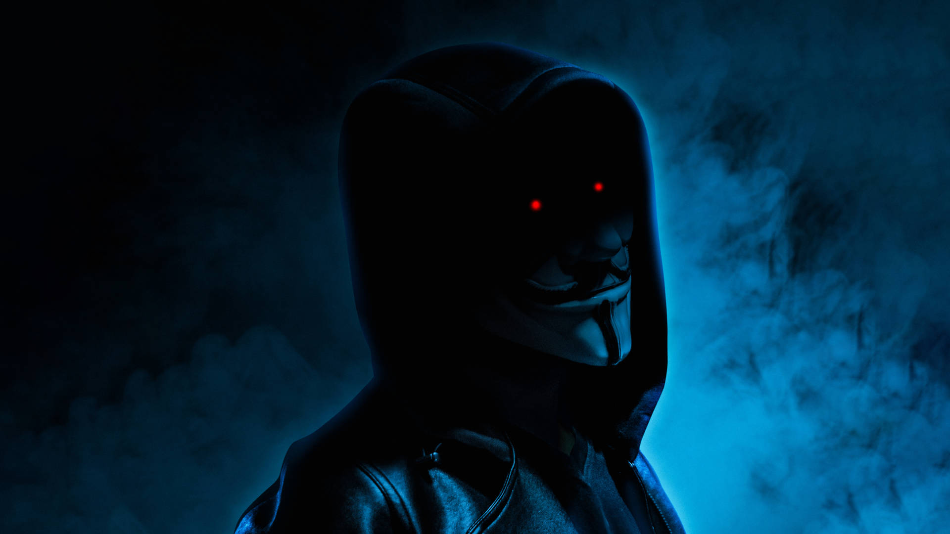 5K HD anonym hacker røde øjne logo tapet Wallpaper