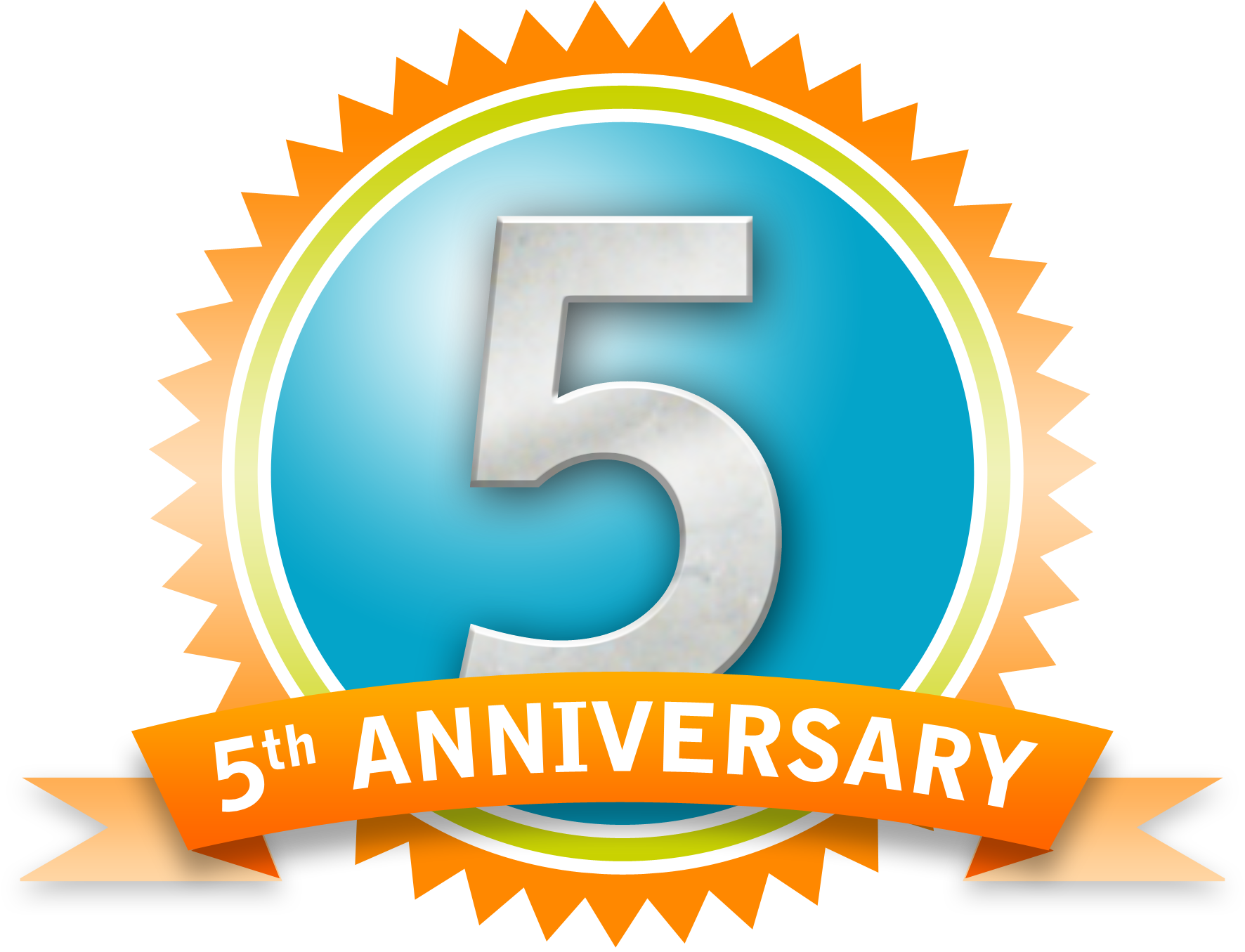5th Anniversary Celebration Badge PNG