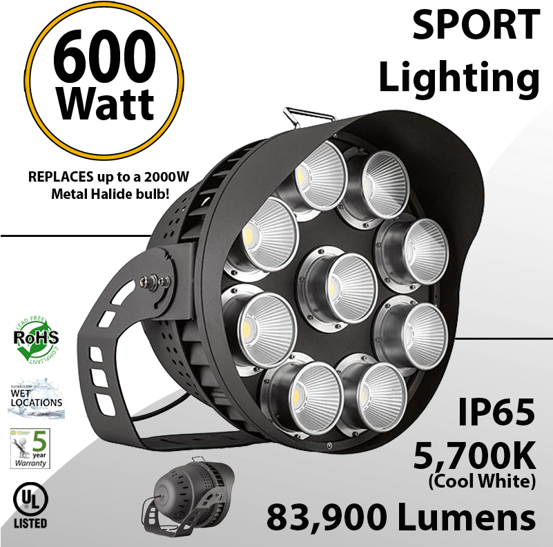 600 W Sport Lighting Stadium L E D Fixture PNG