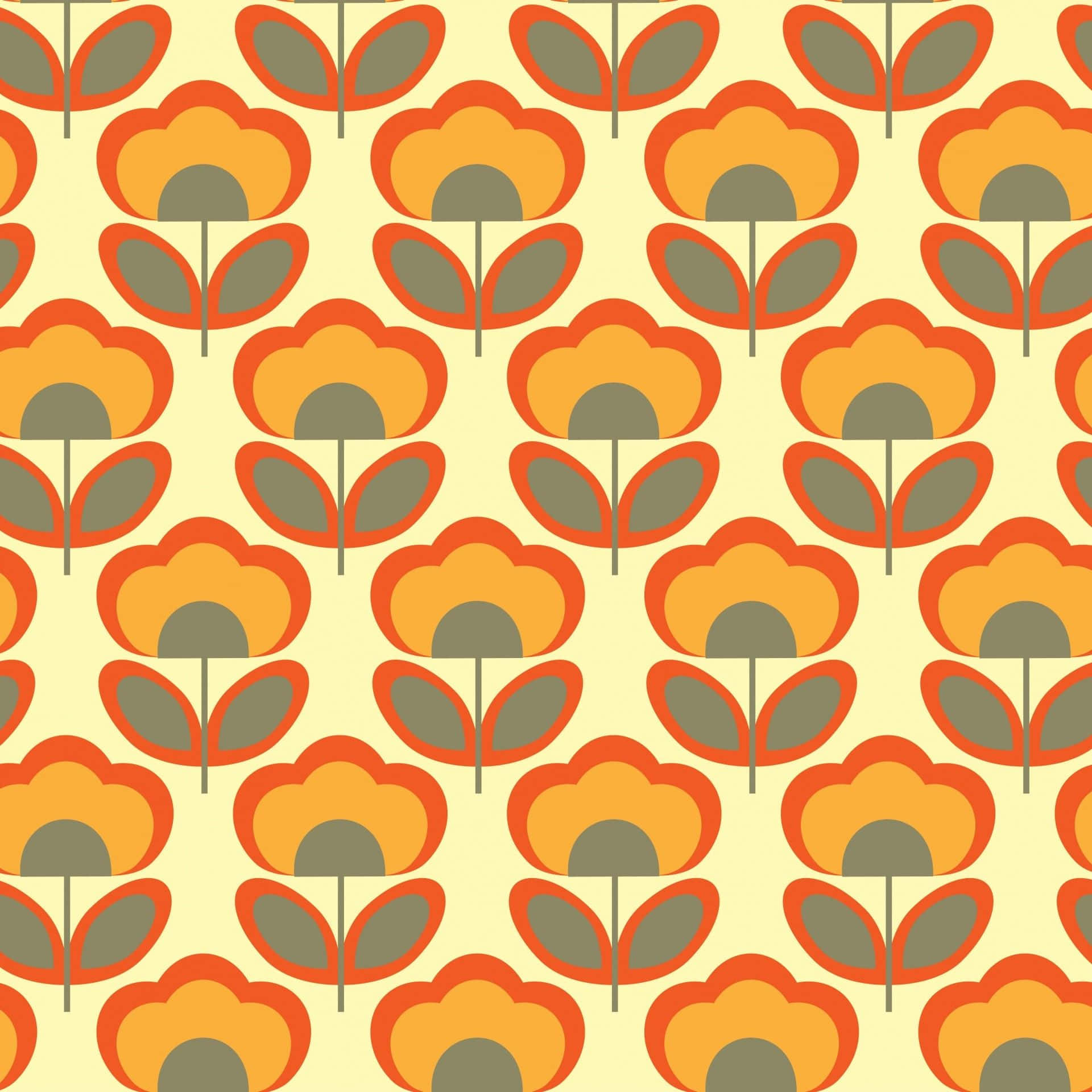 60s Aesthetic Flower Pattern Wallpaper