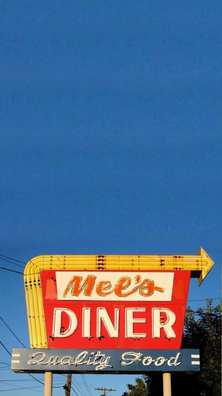 60'er Æstetisk Mel's Diner Retro Tapet Wallpaper