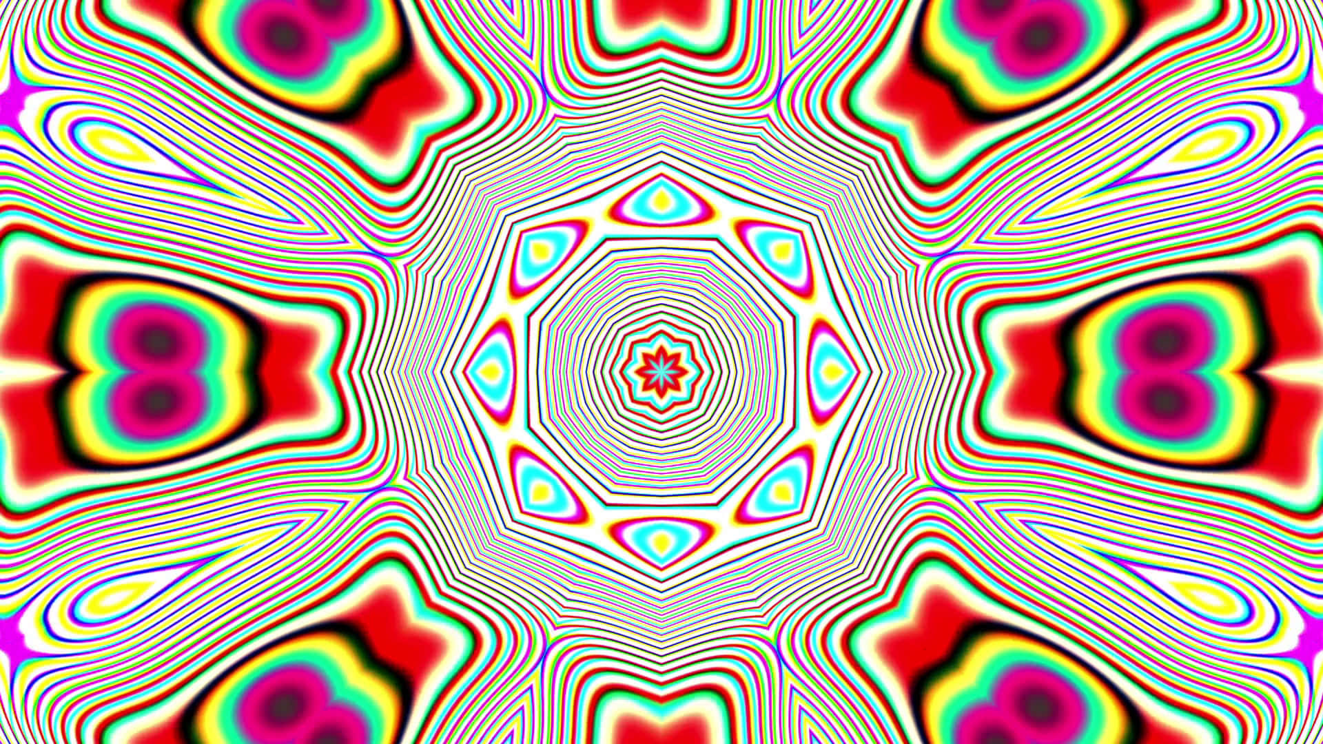 A Colorful Psychedelic Pattern With A Circular Shape