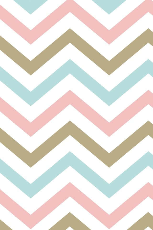Chevron Pattern In Pink, Beige And Gold Wallpaper
