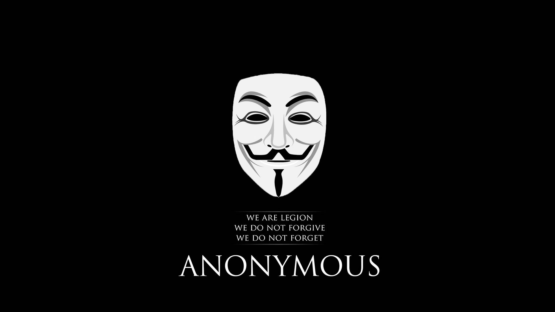 64k Ultra HD Hacker Anonymous Mask Tagline Wallpaper