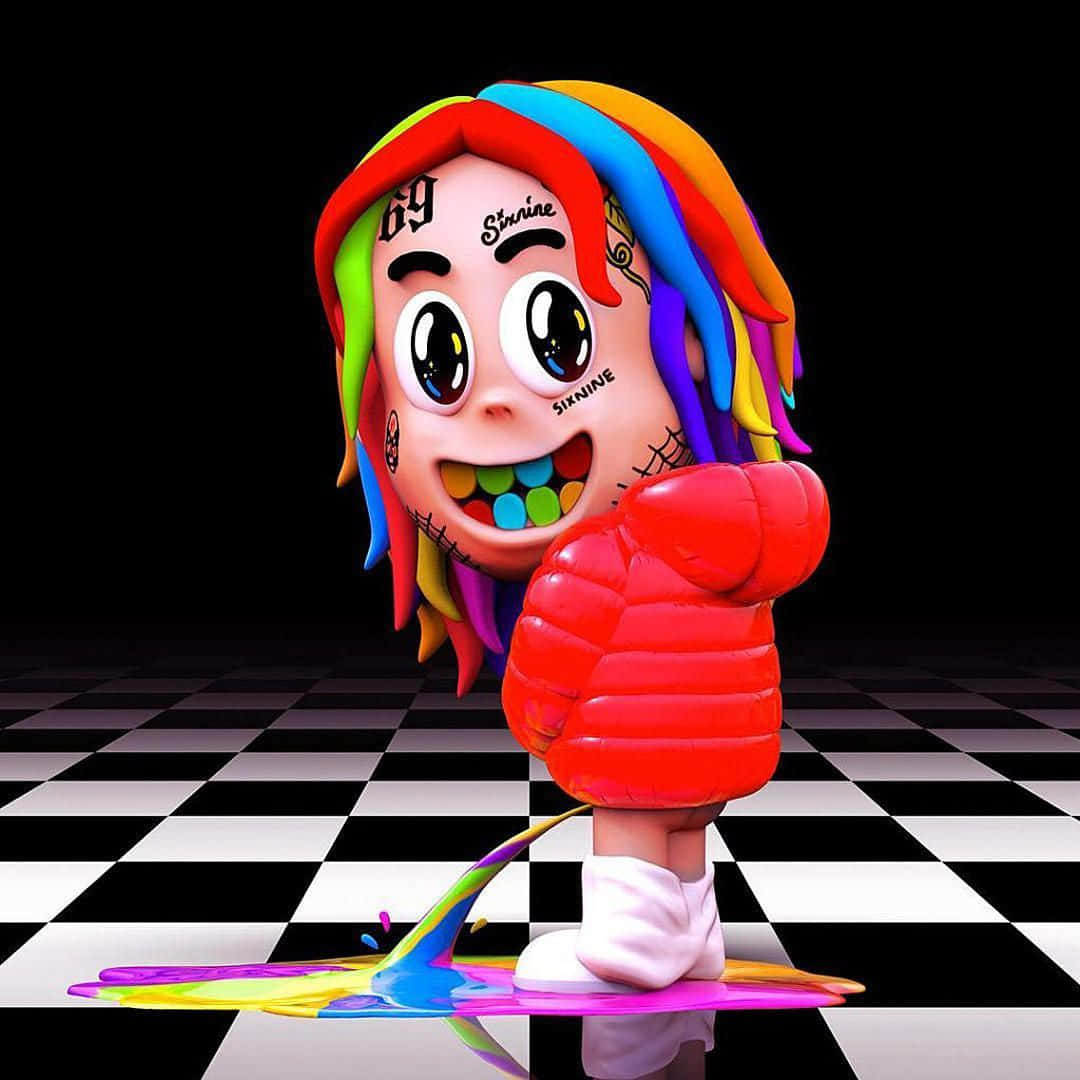 A Cartoon Character With Colorful Hair And Dreadlocks Wallpaper