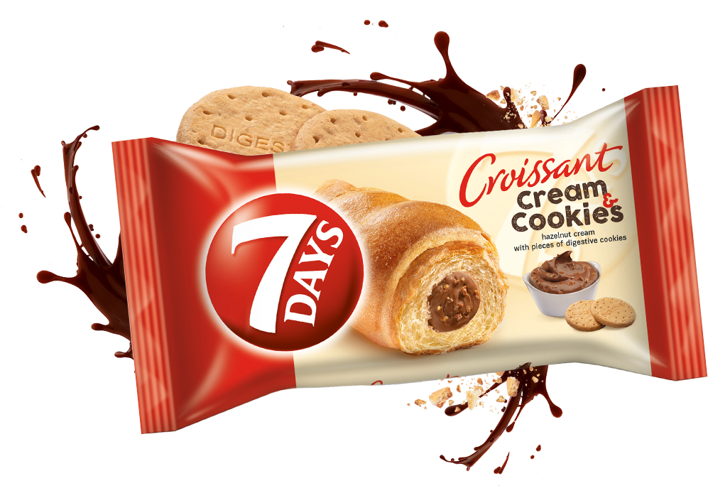 7 Days Croissant Cream Cookies Packaging PNG