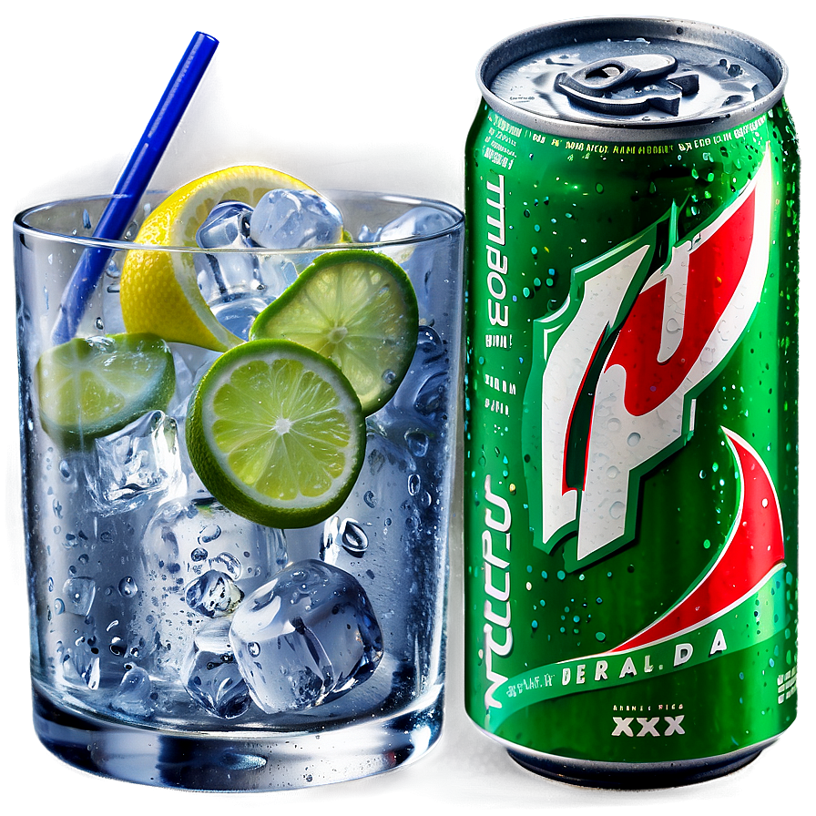 7 Up And Ice Cubes Png 06262024 PNG