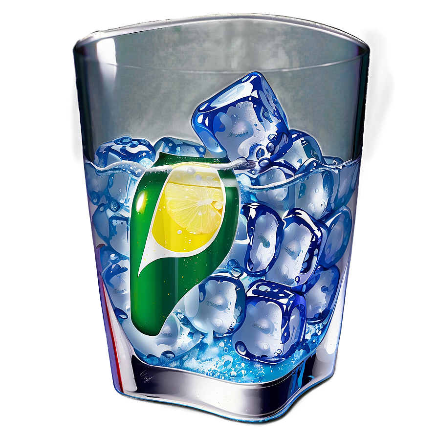 7 Up And Ice Cubes Png 06262024 PNG
