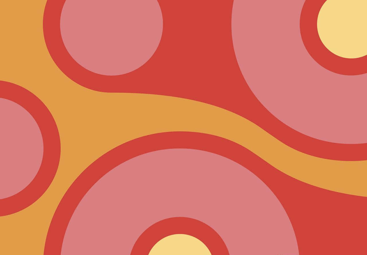 70's Groovy Background Red And Orange Circles