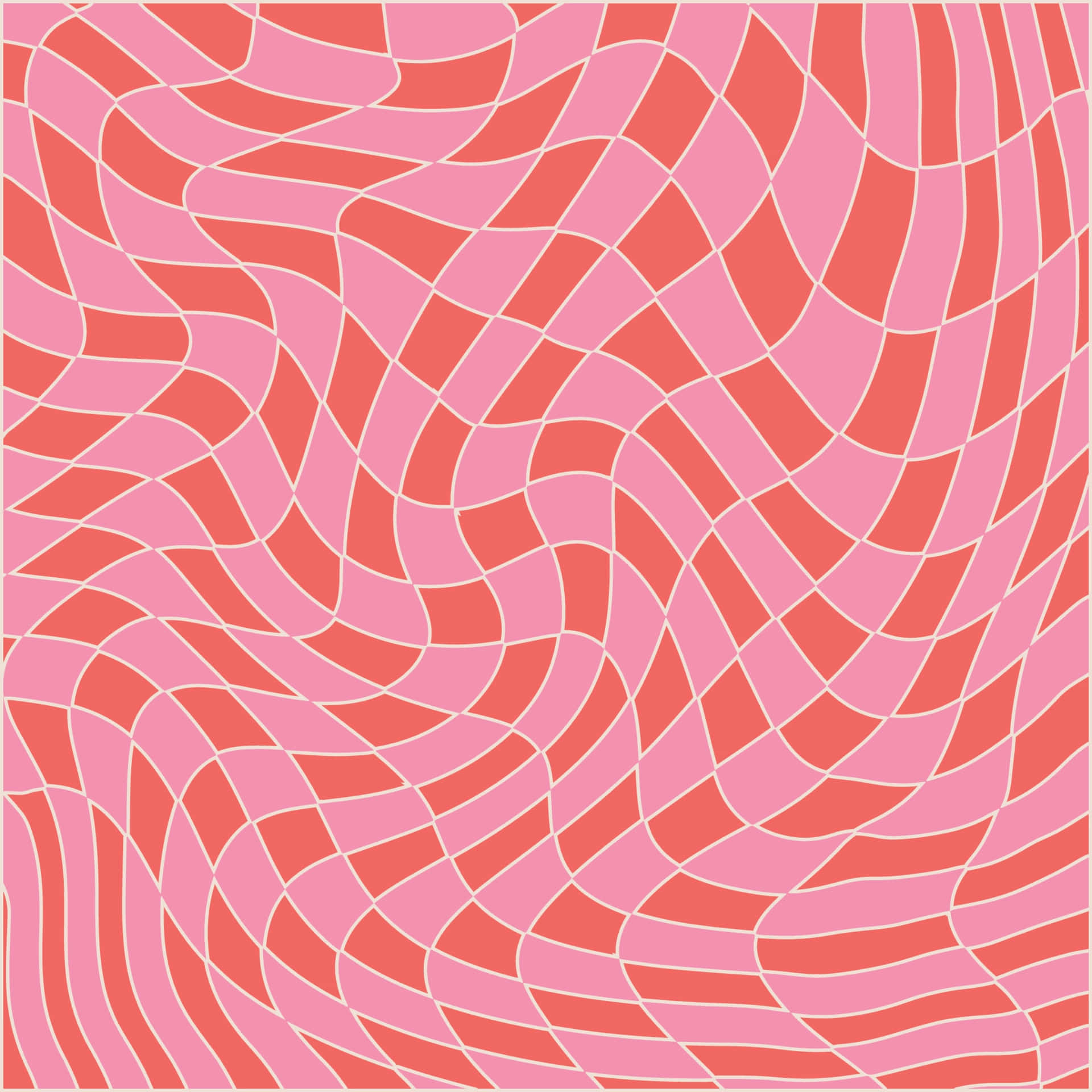 70's Groovy Background Pink Curvy Square Texture